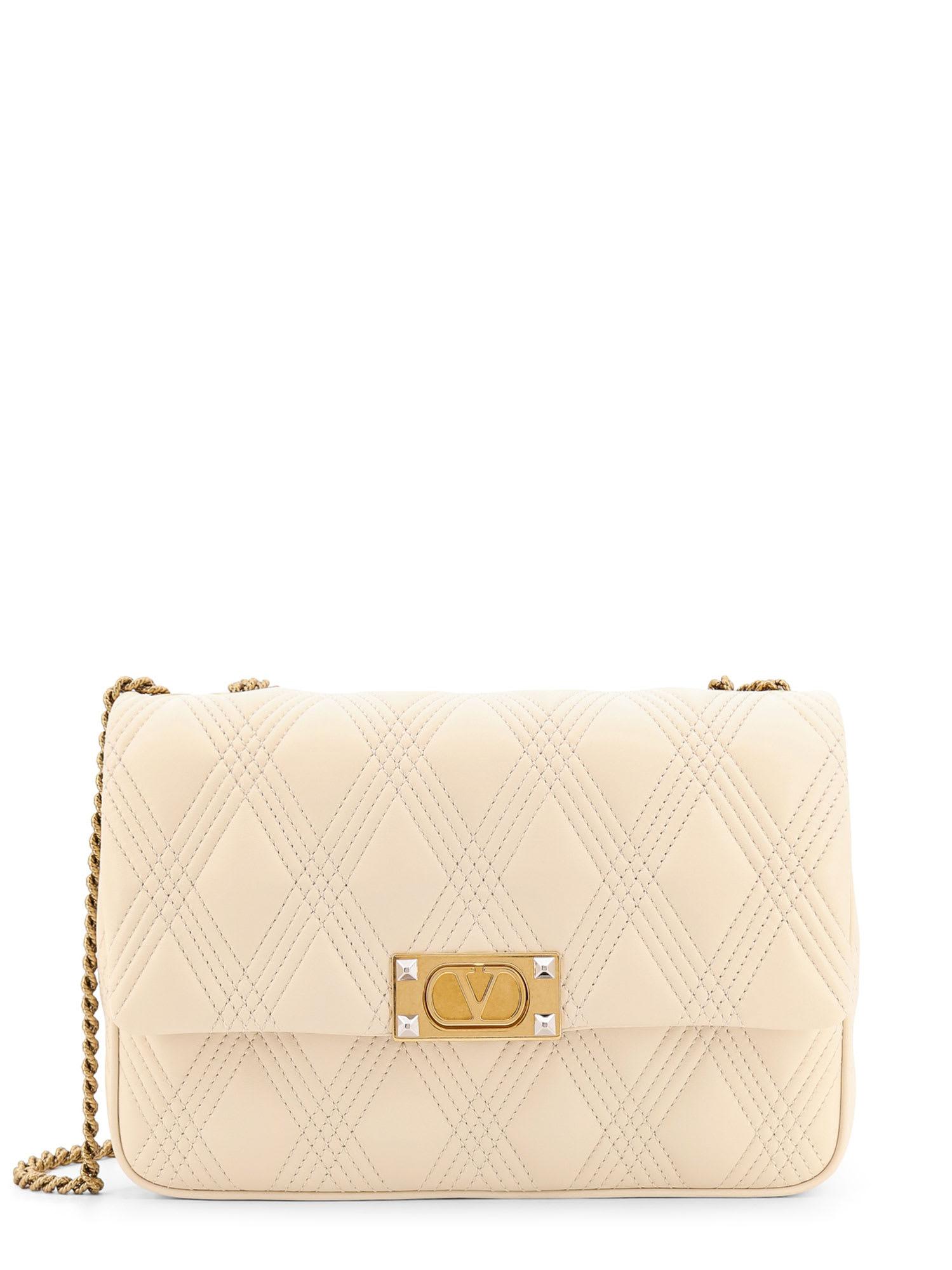 valentino garavani ivory nappa leather large quiltie 67 shoulder bag