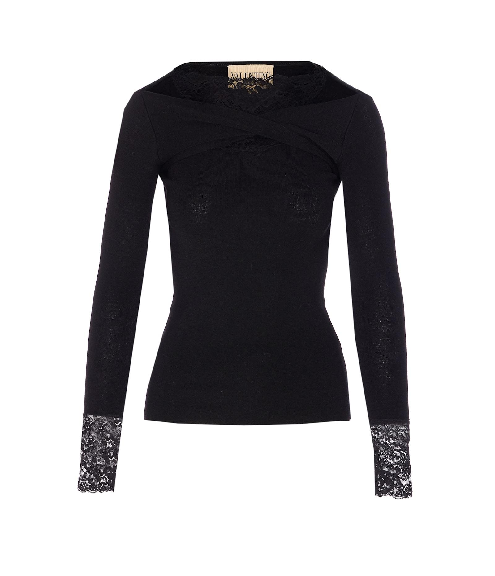 valentino garavani laces long sleeves top