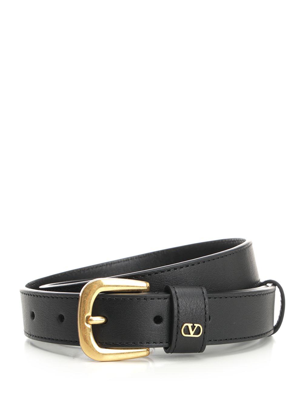 valentino garavani leather belt with mini vlogo