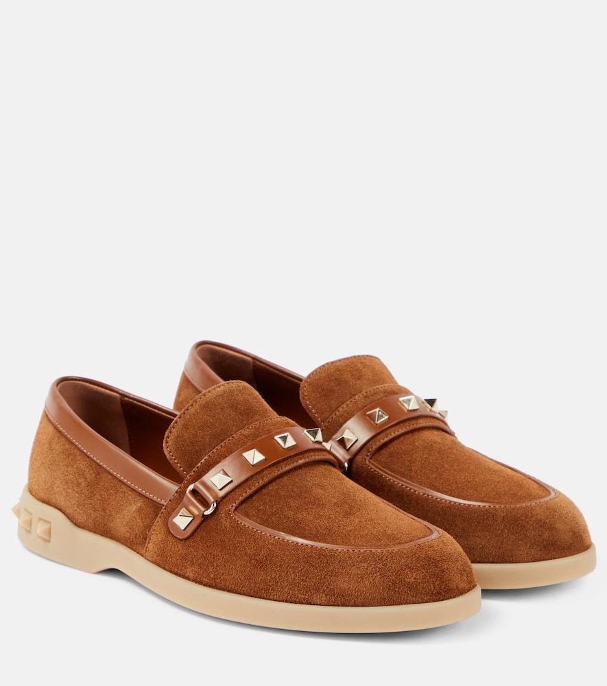 valentino garavani leisure flows suede loafers