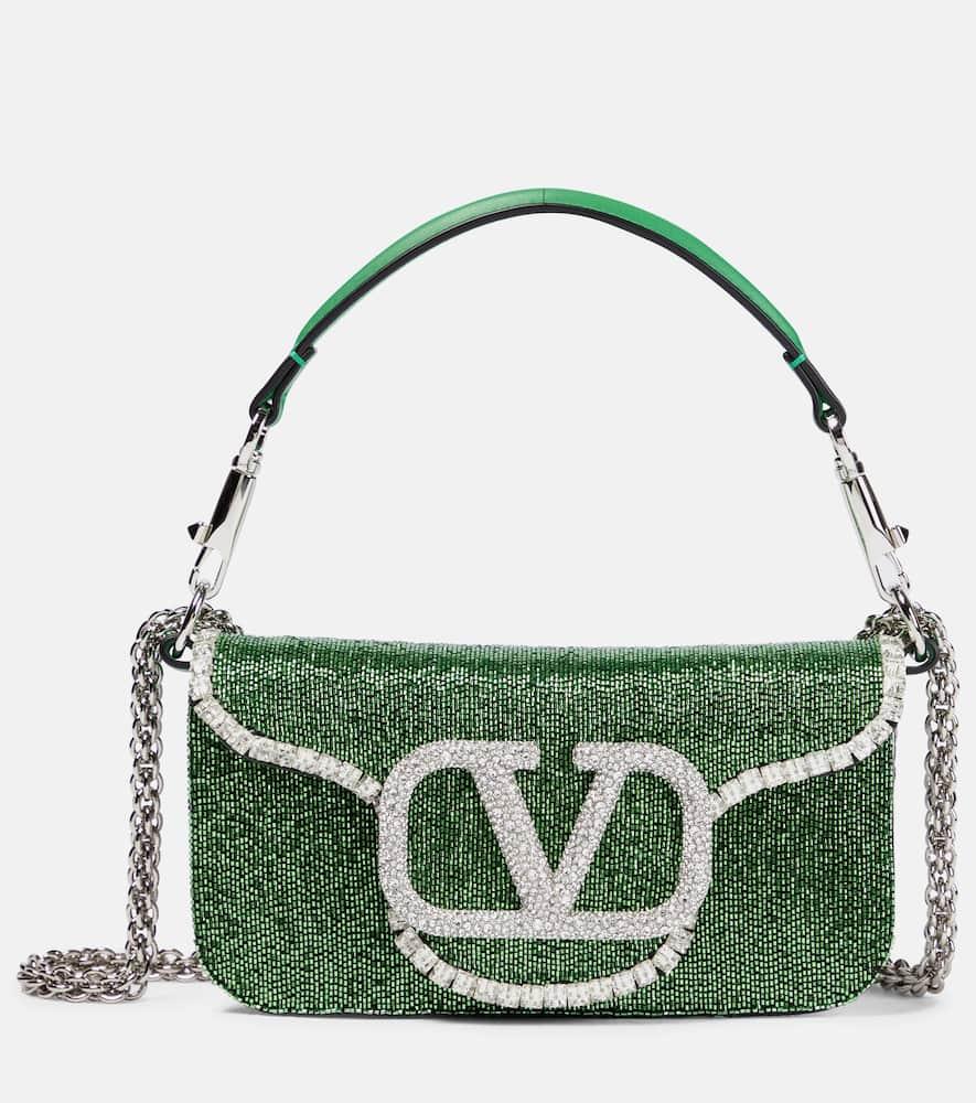 valentino garavani locò small beaded shoulder bag
