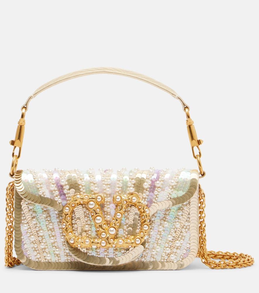 valentino garavani locò small embellished satin shoulder bag