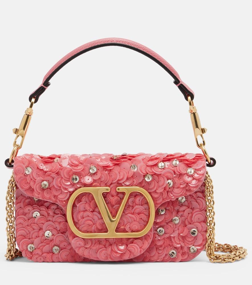 valentino garavani locò small sequined shoulder bag