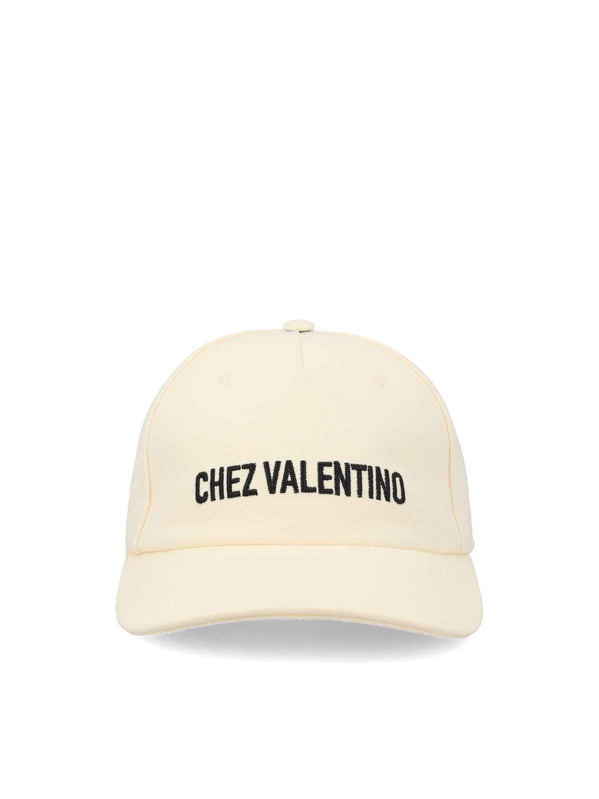 valentino garavani logo embroidered baseball cap