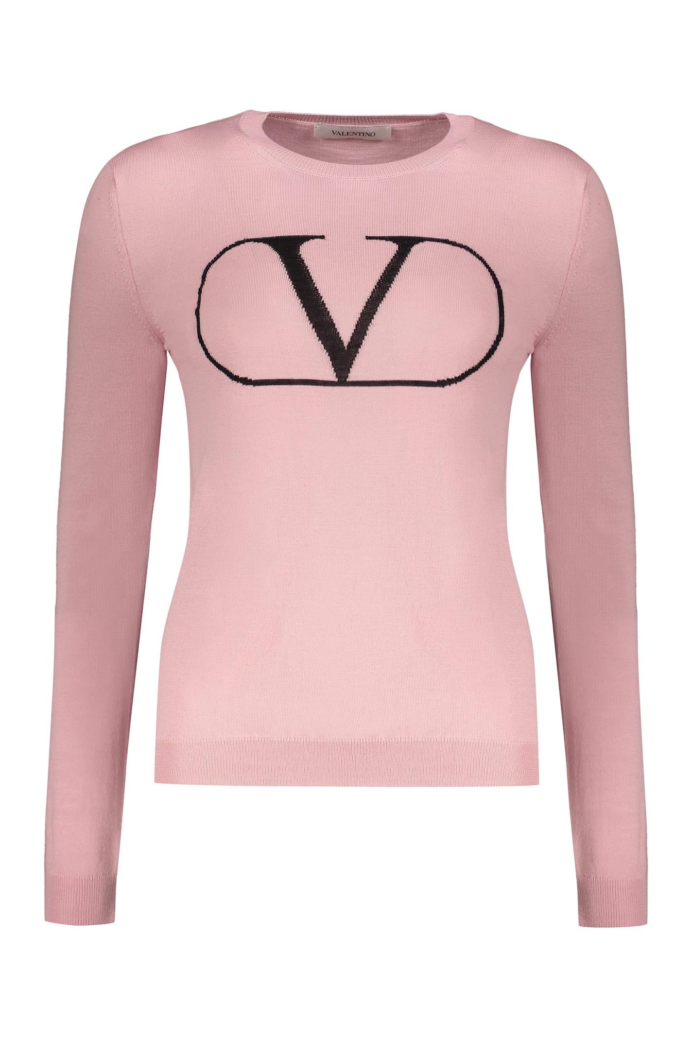valentino garavani long sleeve crew-neck sweater