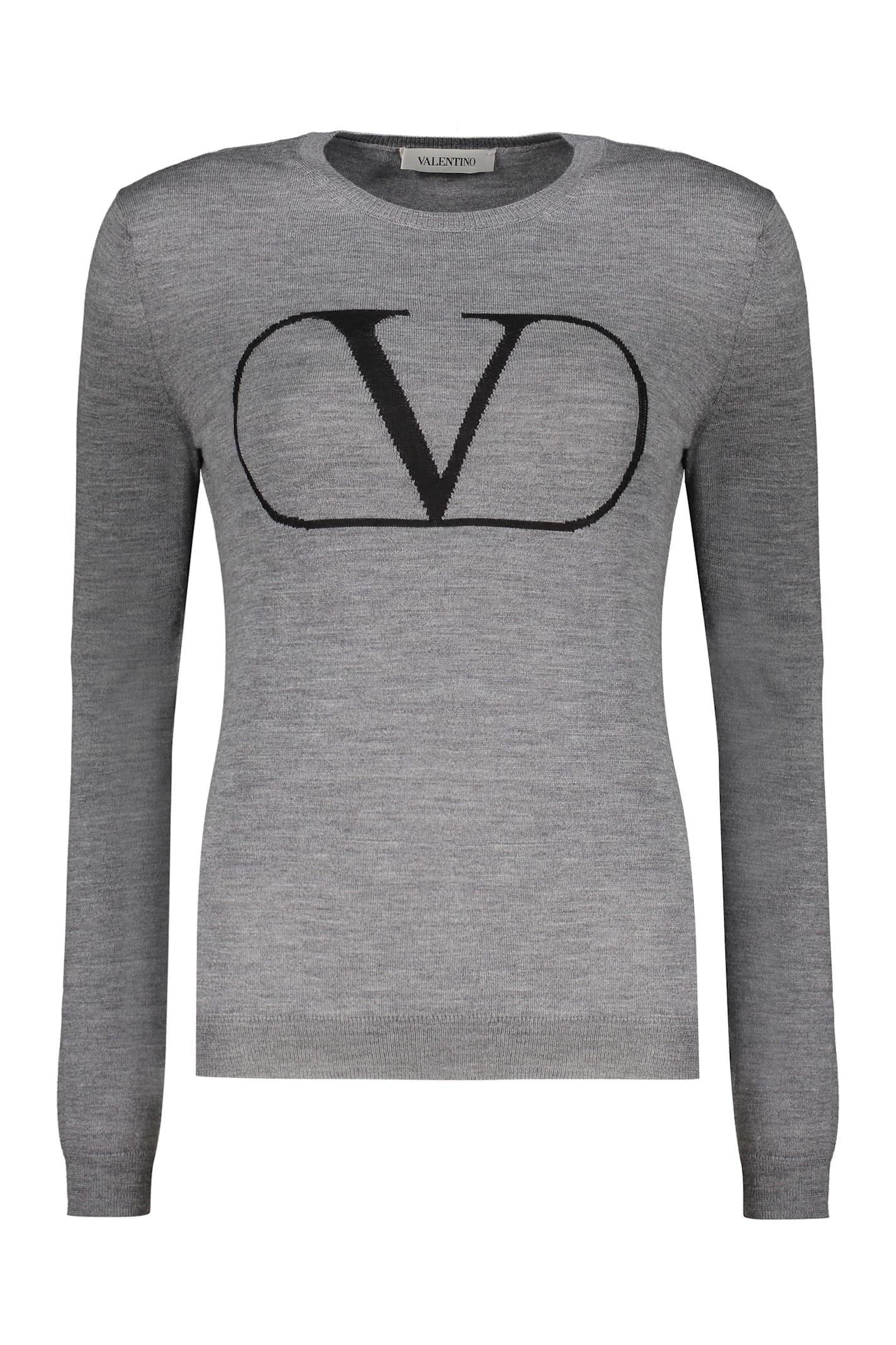 valentino garavani long sleeve crew-neck sweater