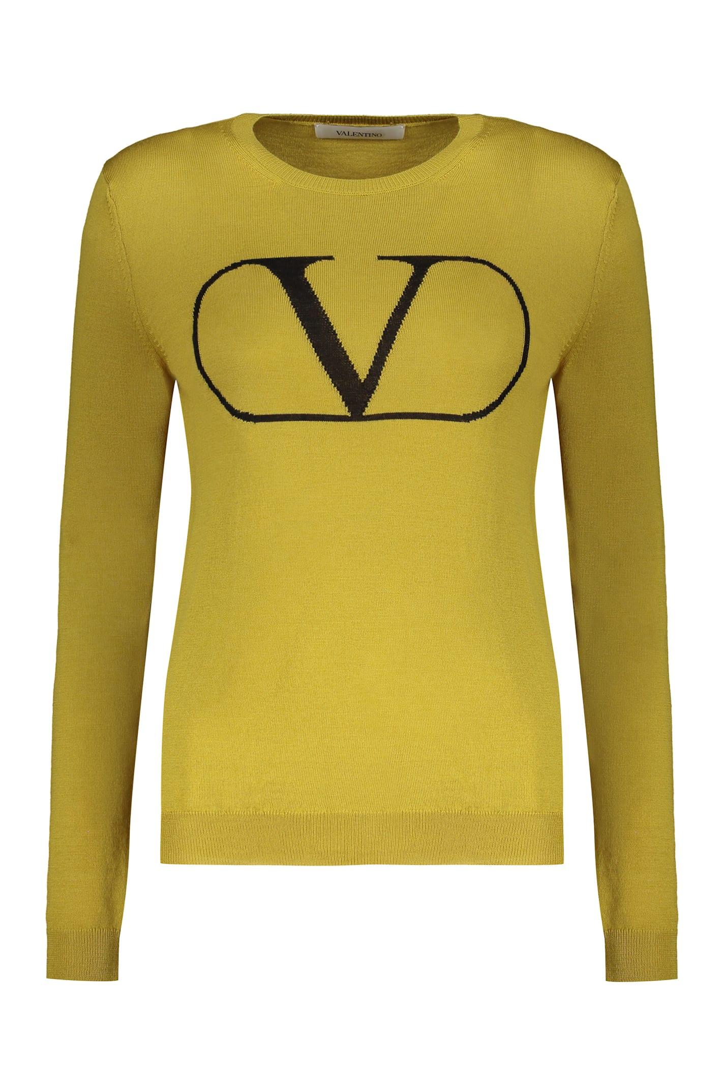valentino garavani long sleeve crew-neck sweater