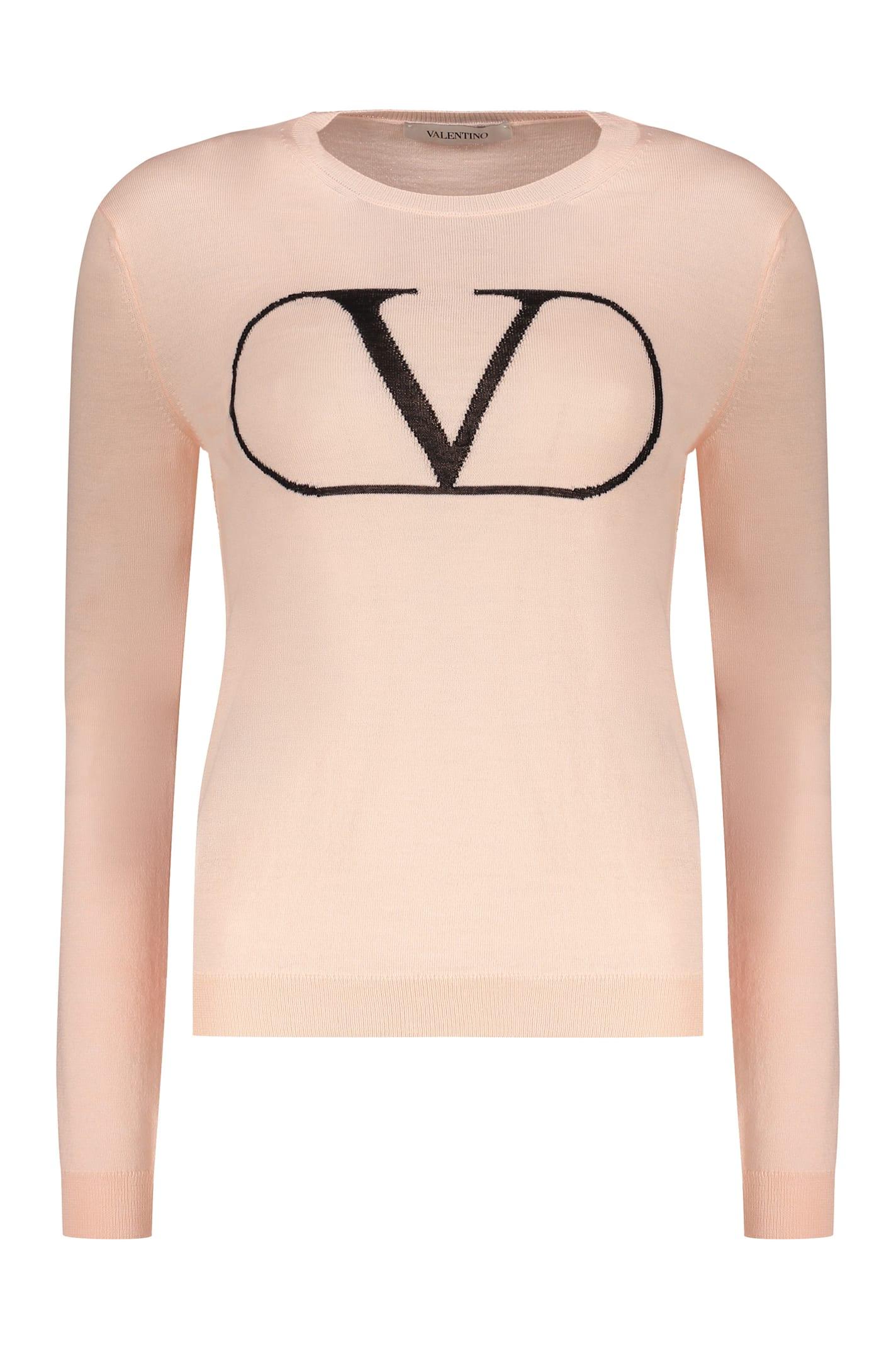 valentino garavani long sleeve crew-neck sweater