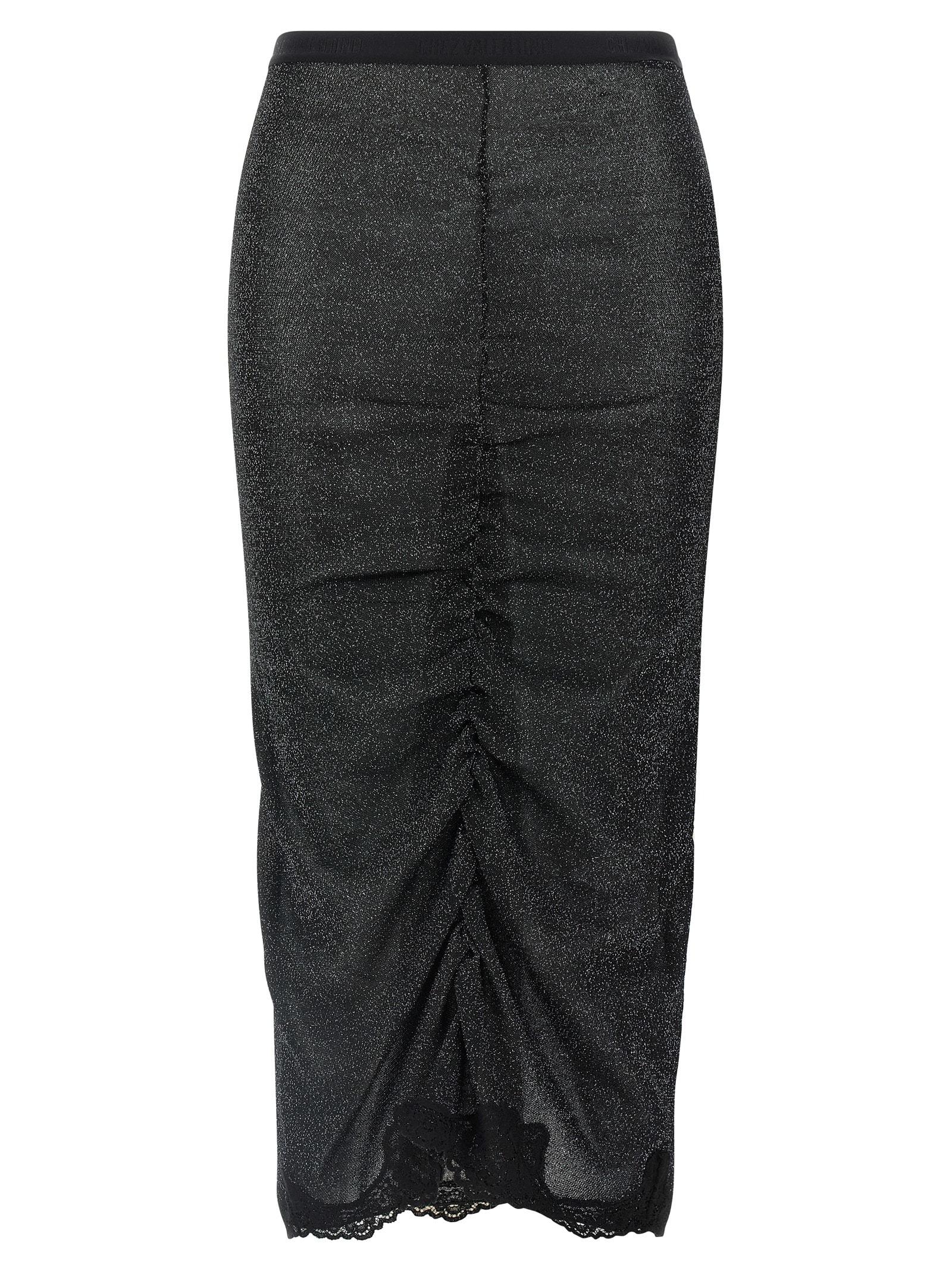 valentino garavani lurex knit skirt
