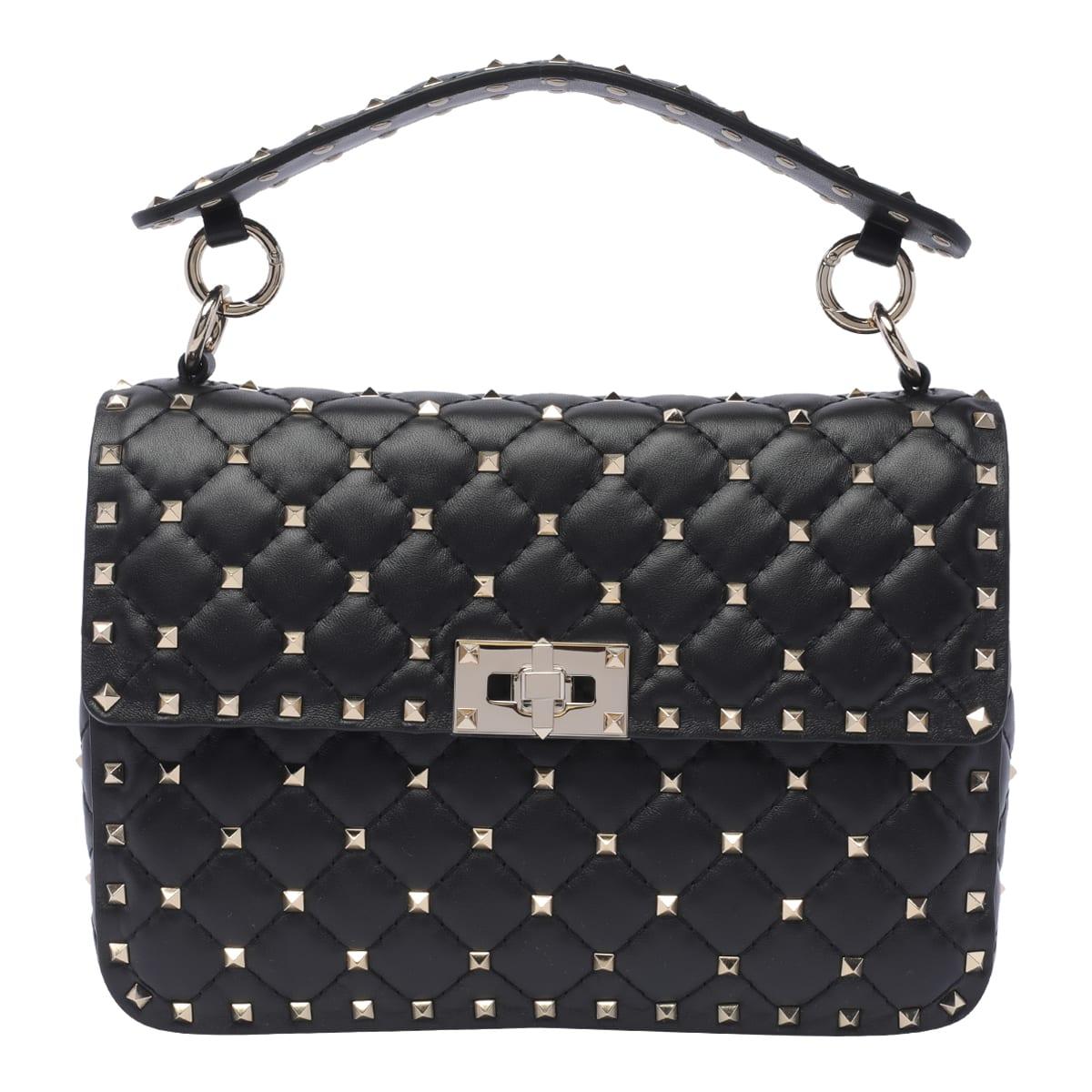 valentino garavani medium rosktud spike shoulder bag