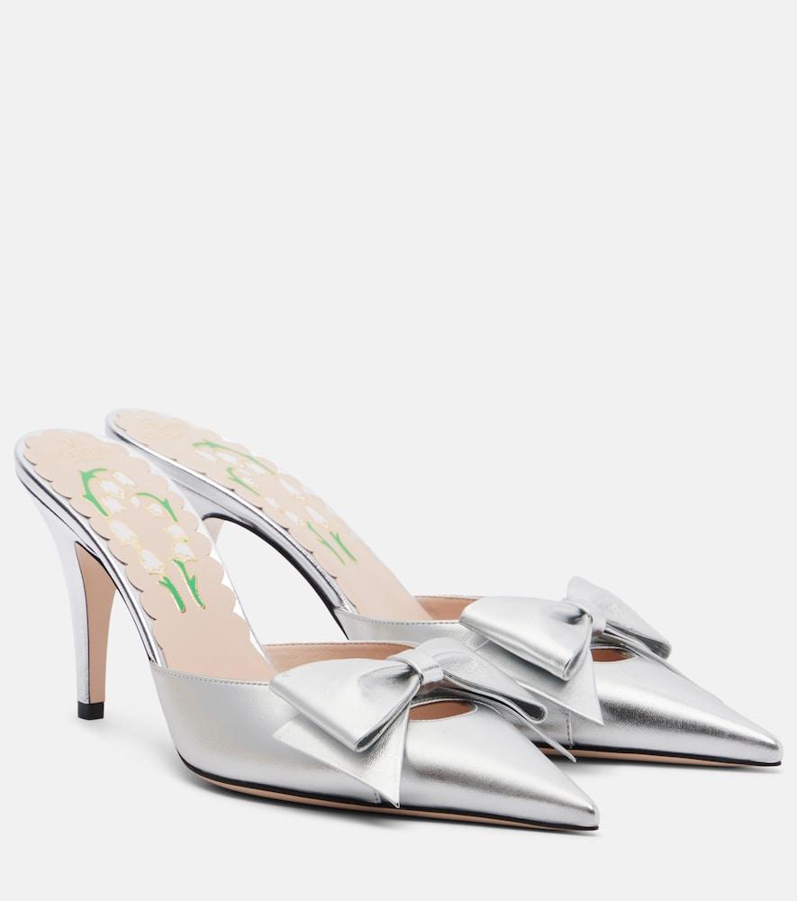 valentino garavani metallic leather mules