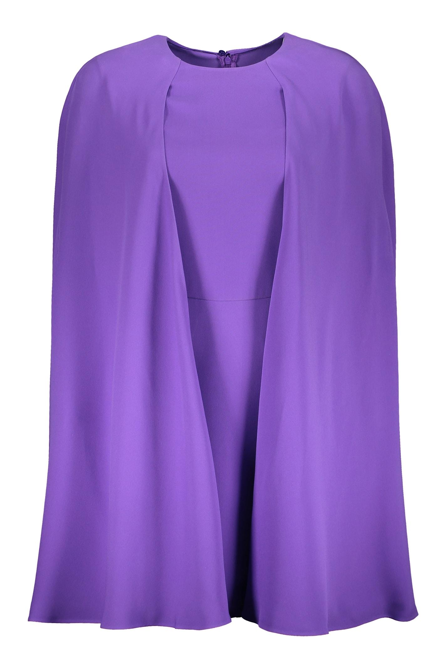 valentino garavani mini cocktail dress in purple cady silk