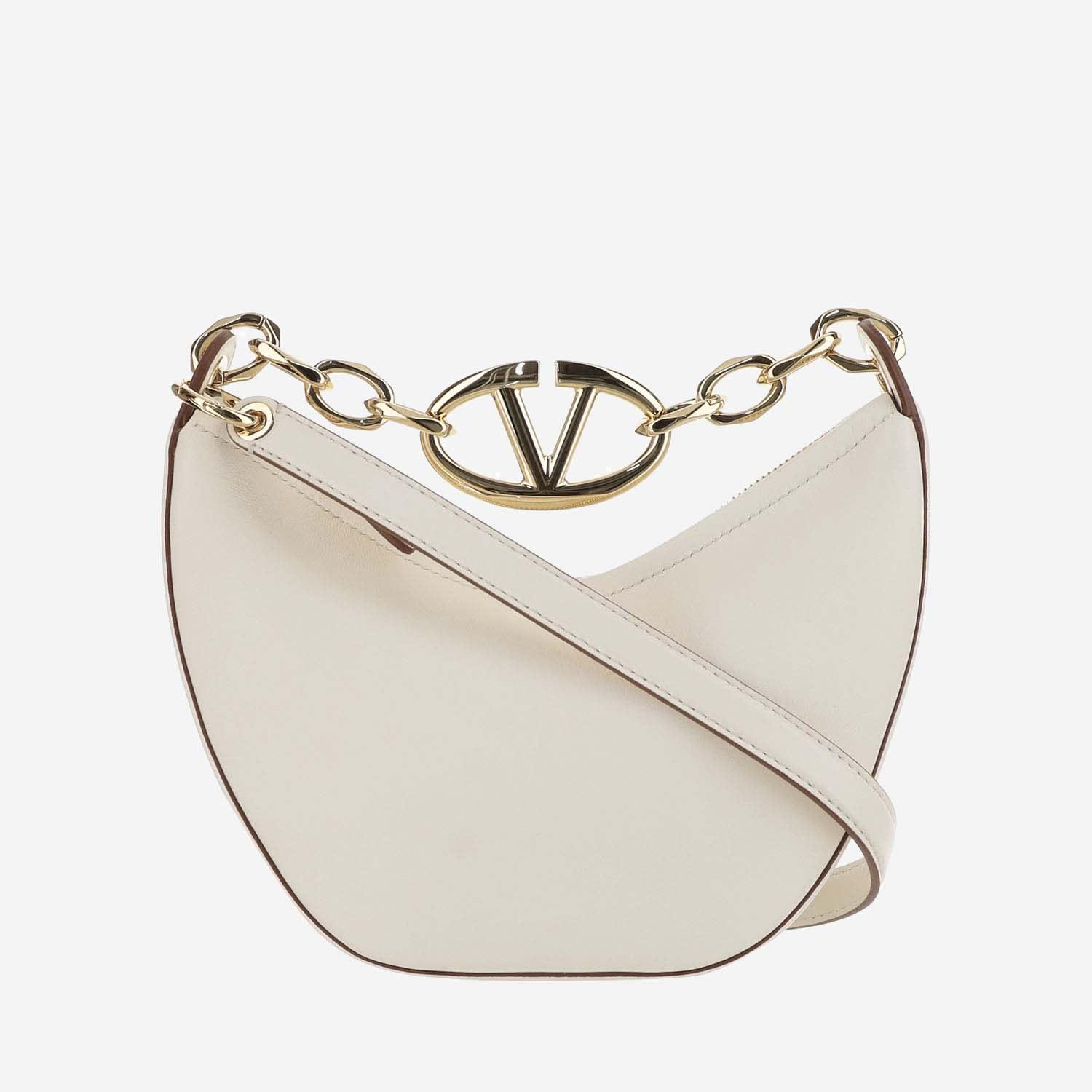 valentino garavani mini hobo vlogo moon bag in nappa leather with chain