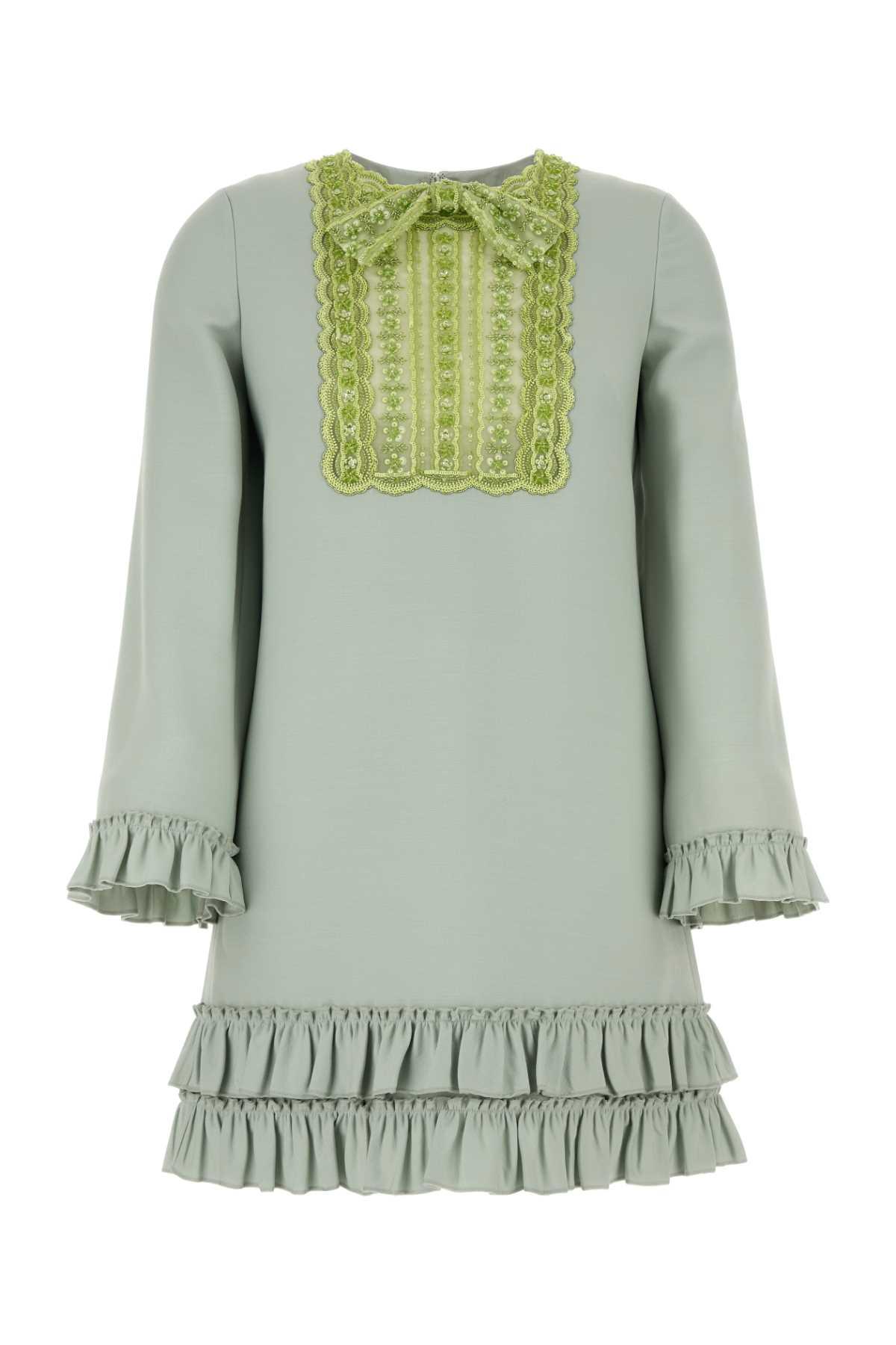 valentino garavani mint green wool blend mini dress