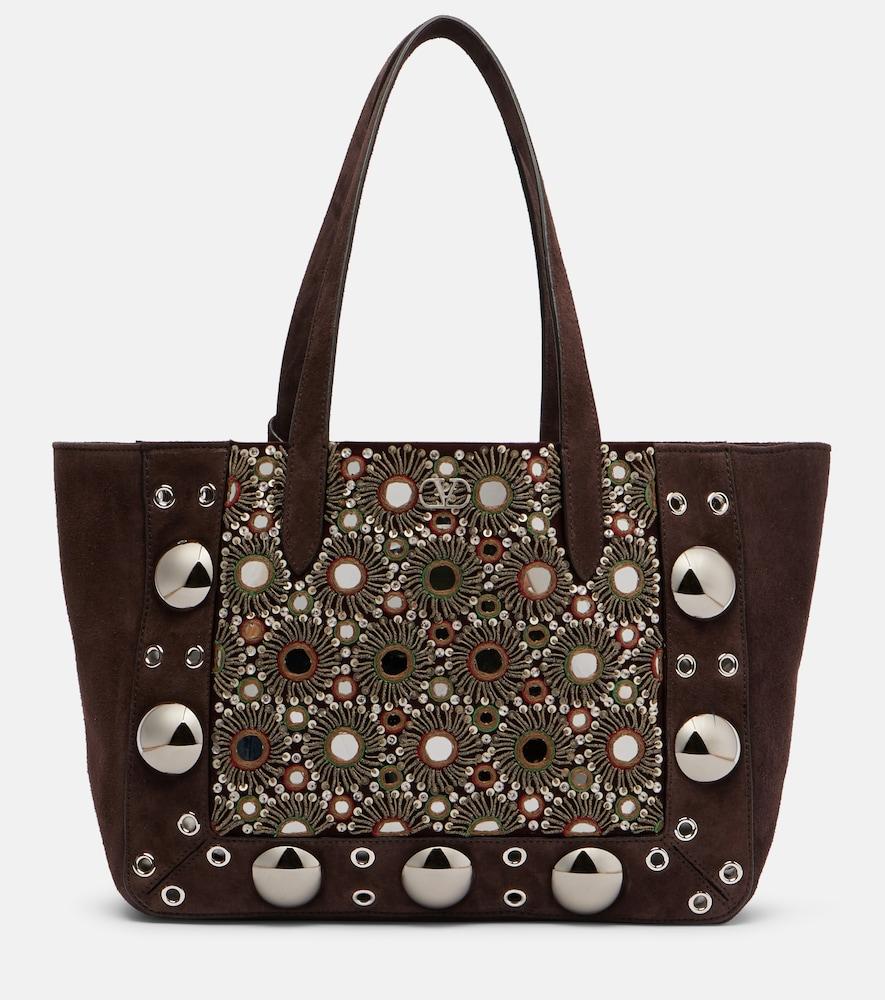 valentino garavani nellcôte medium suede tote bag