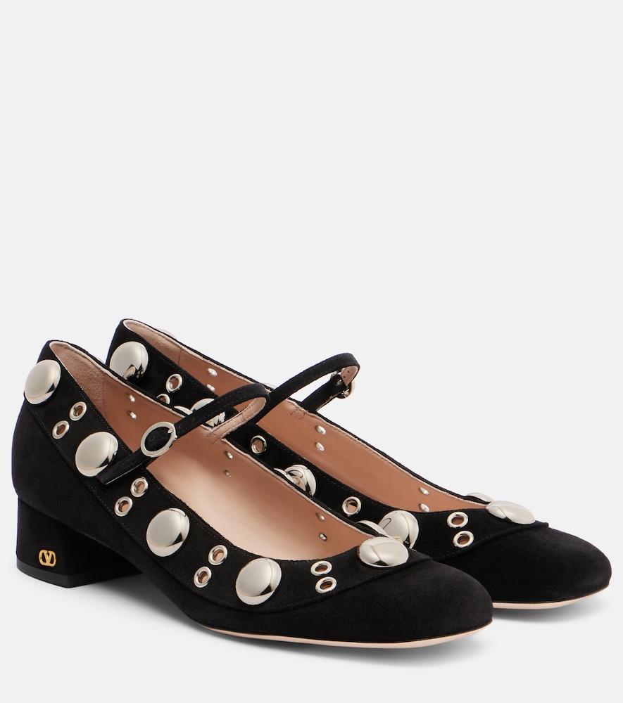 valentino garavani nellcôte studded suede mary jane pumps