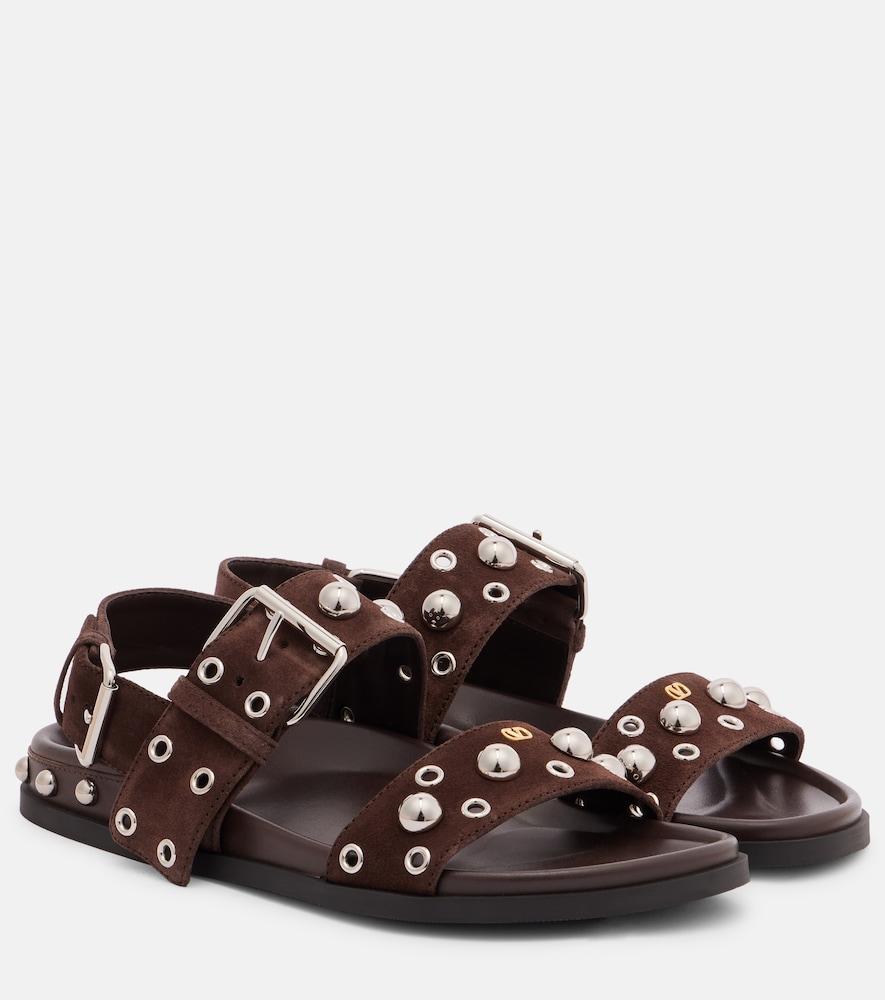 valentino garavani nellcôte studded suede sandals