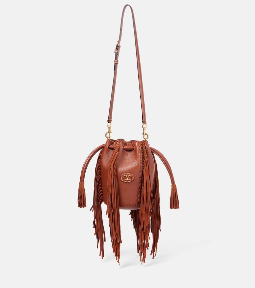 valentino garavani nellcote small leather bucket bag