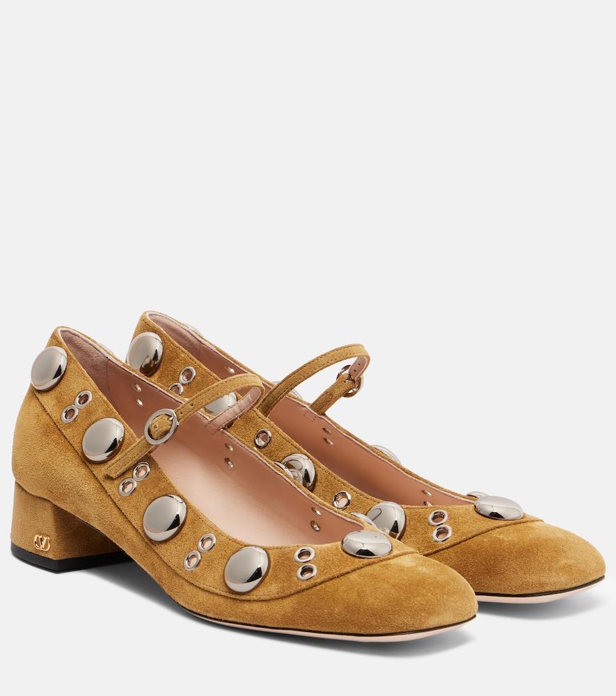 valentino garavani nellcote studded suede mary jane pumps