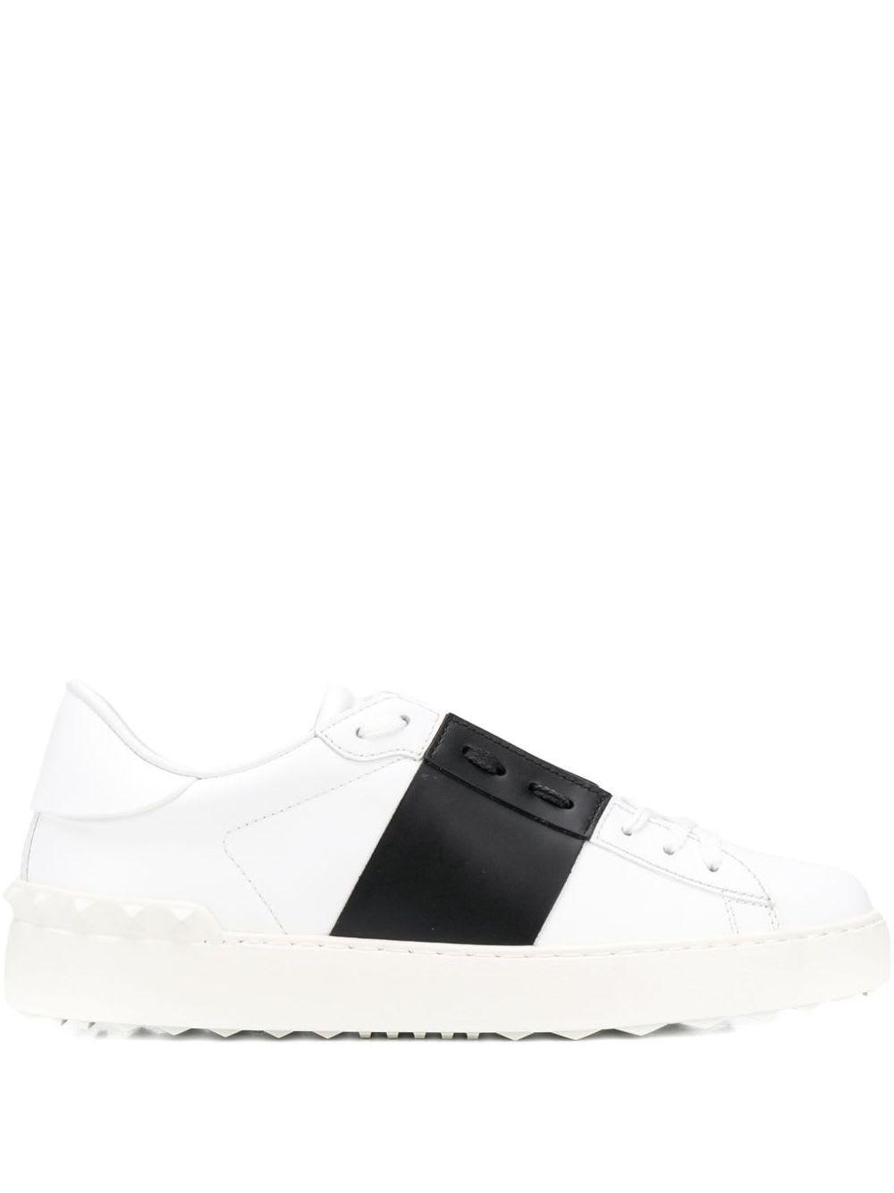 valentino garavani open leather sneakers