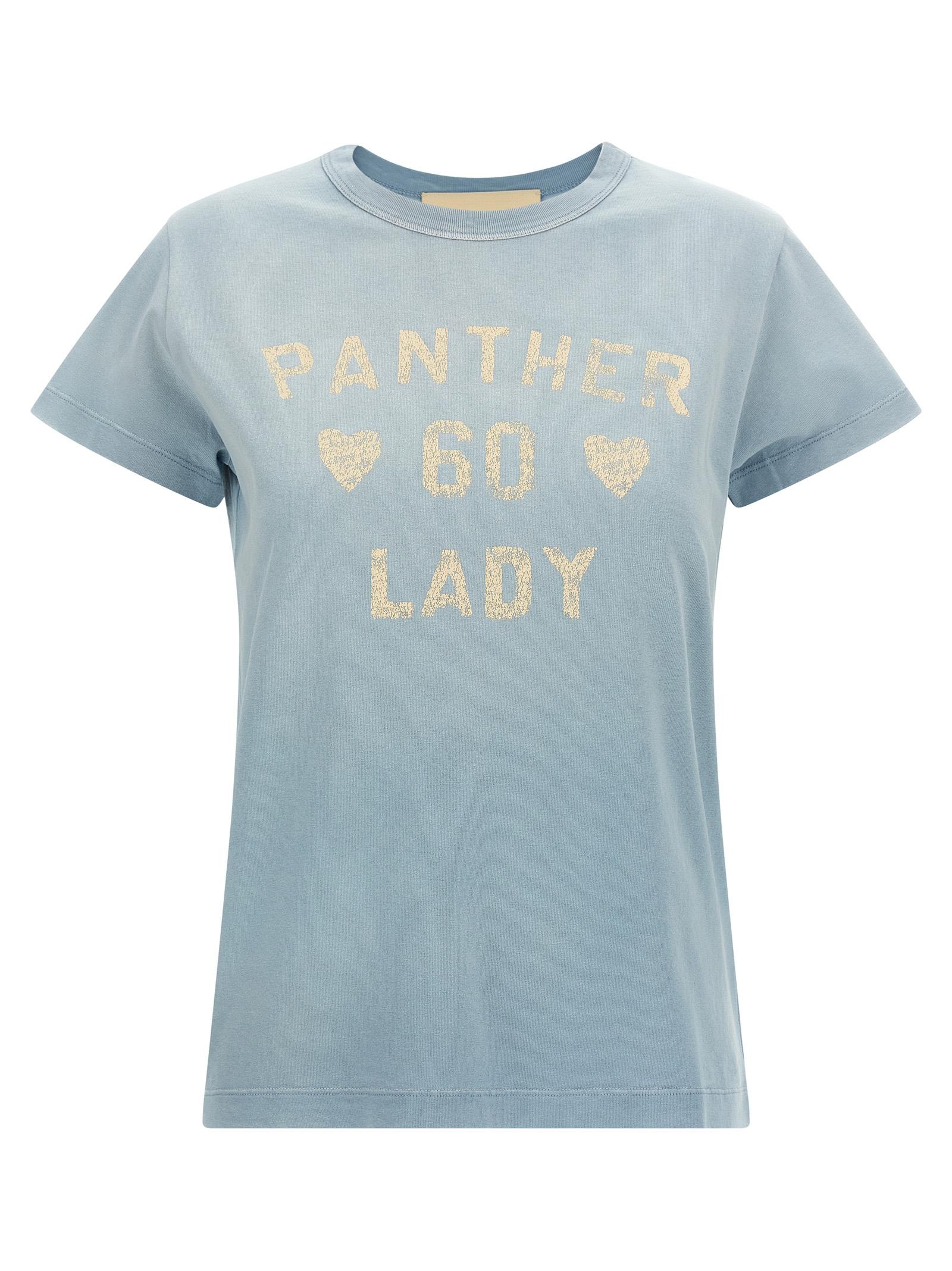 valentino garavani panther lady t-shirt light blue cotton - women