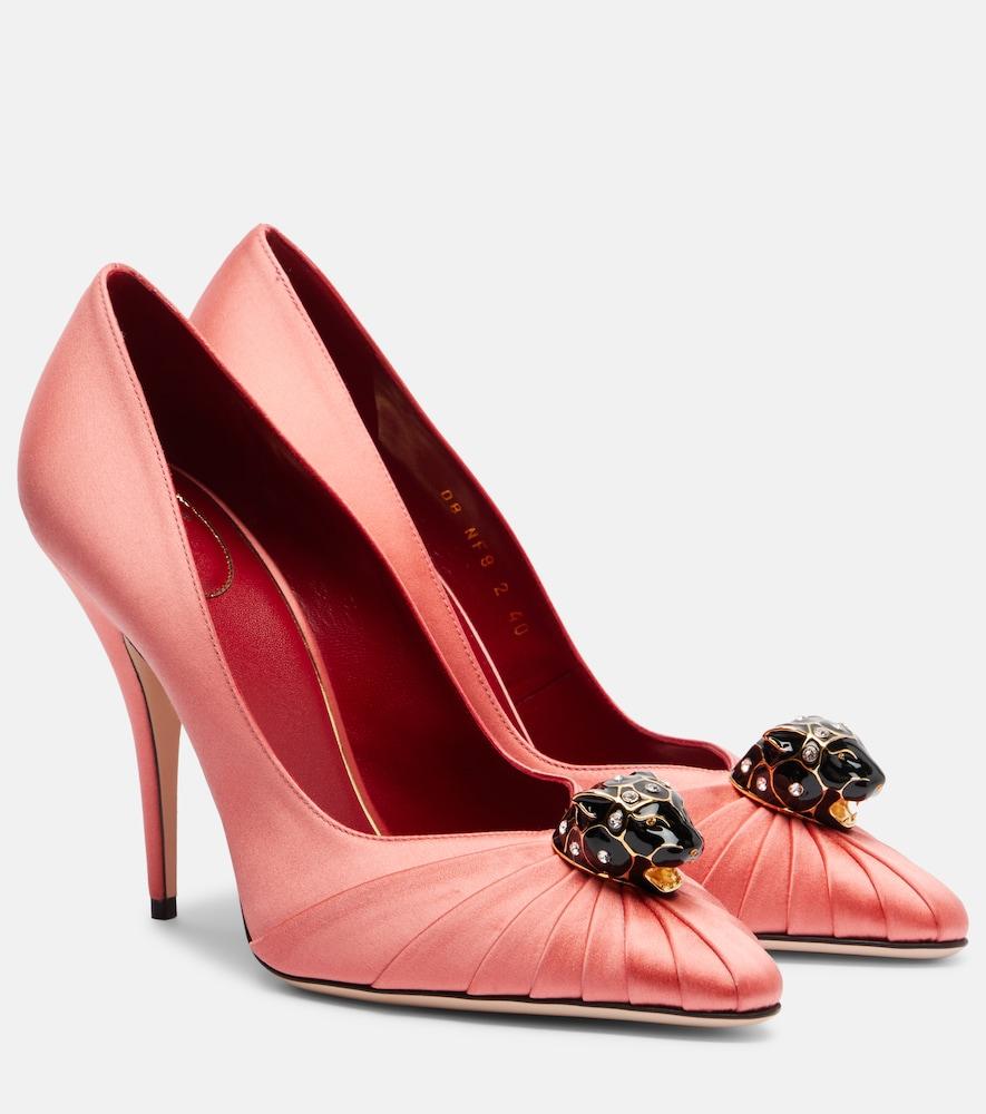 valentino garavani pas de chat 105 embellished satin pumps