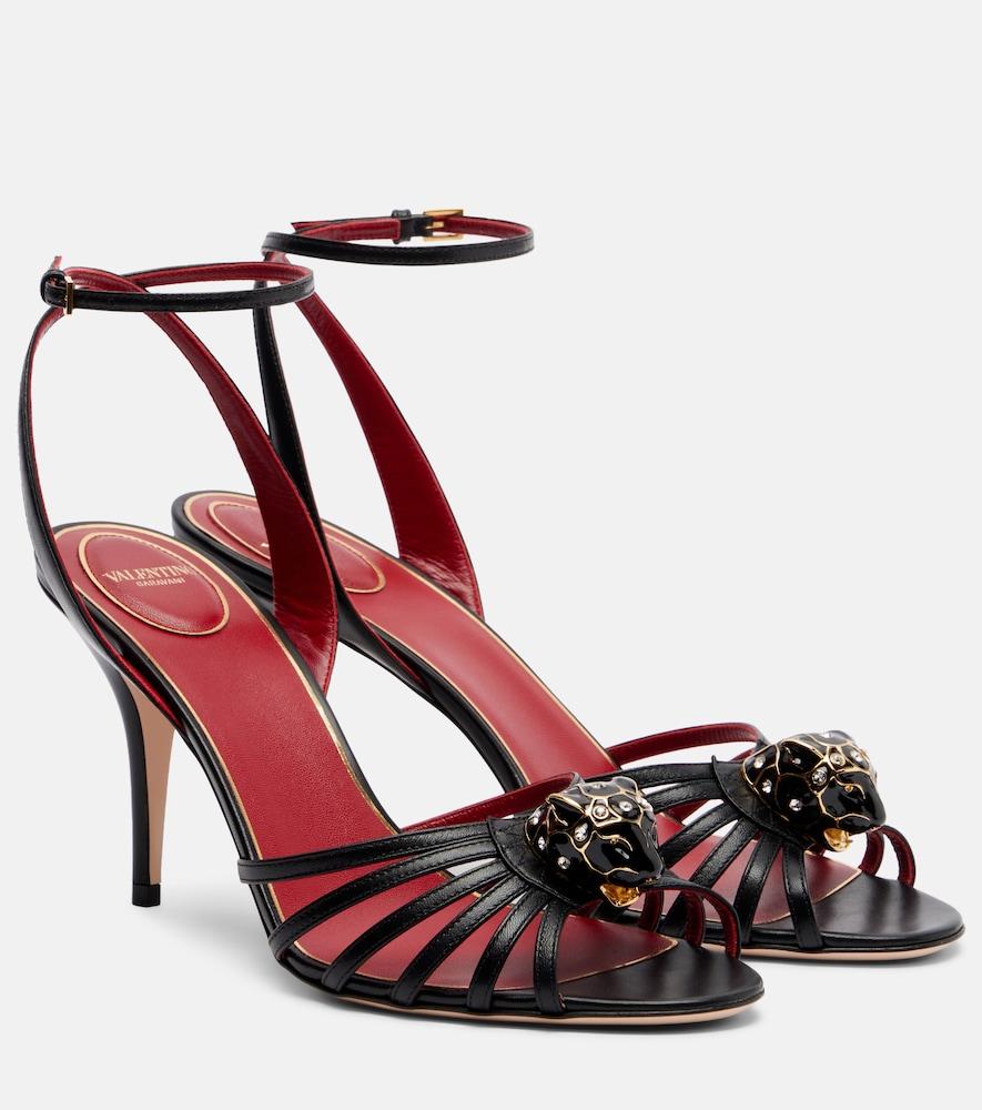 valentino garavani pas de chat 85 embellished leather sandals