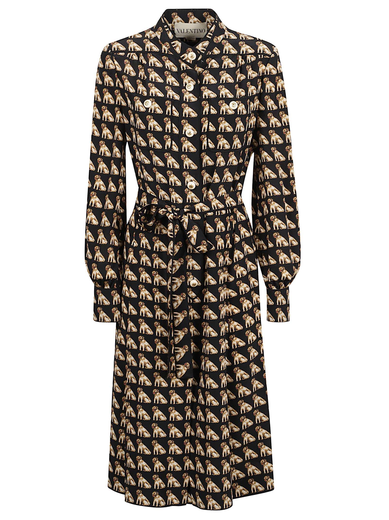 valentino garavani petit charles-print midi dress