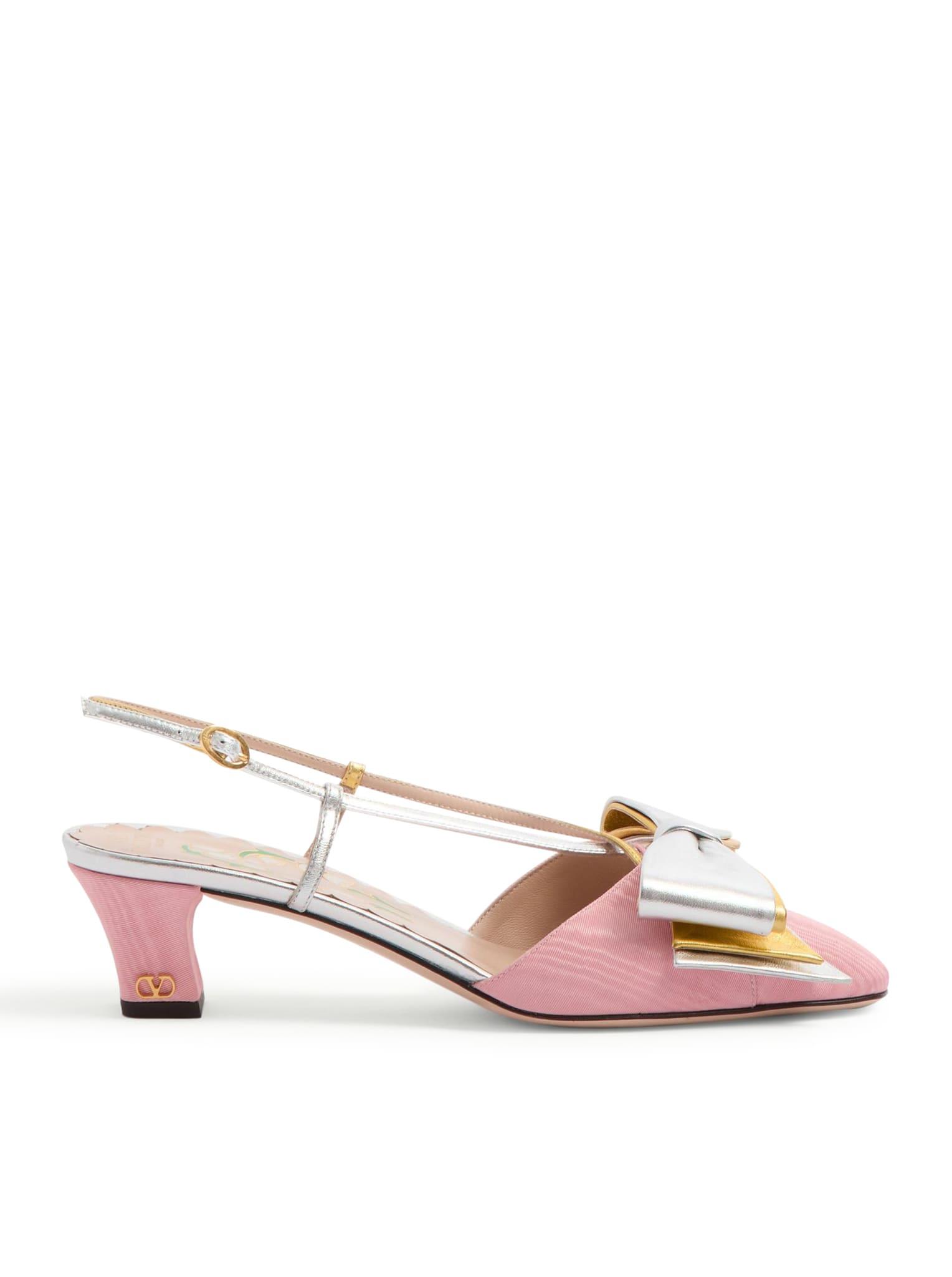 valentino garavani pink fabric bowow pumps