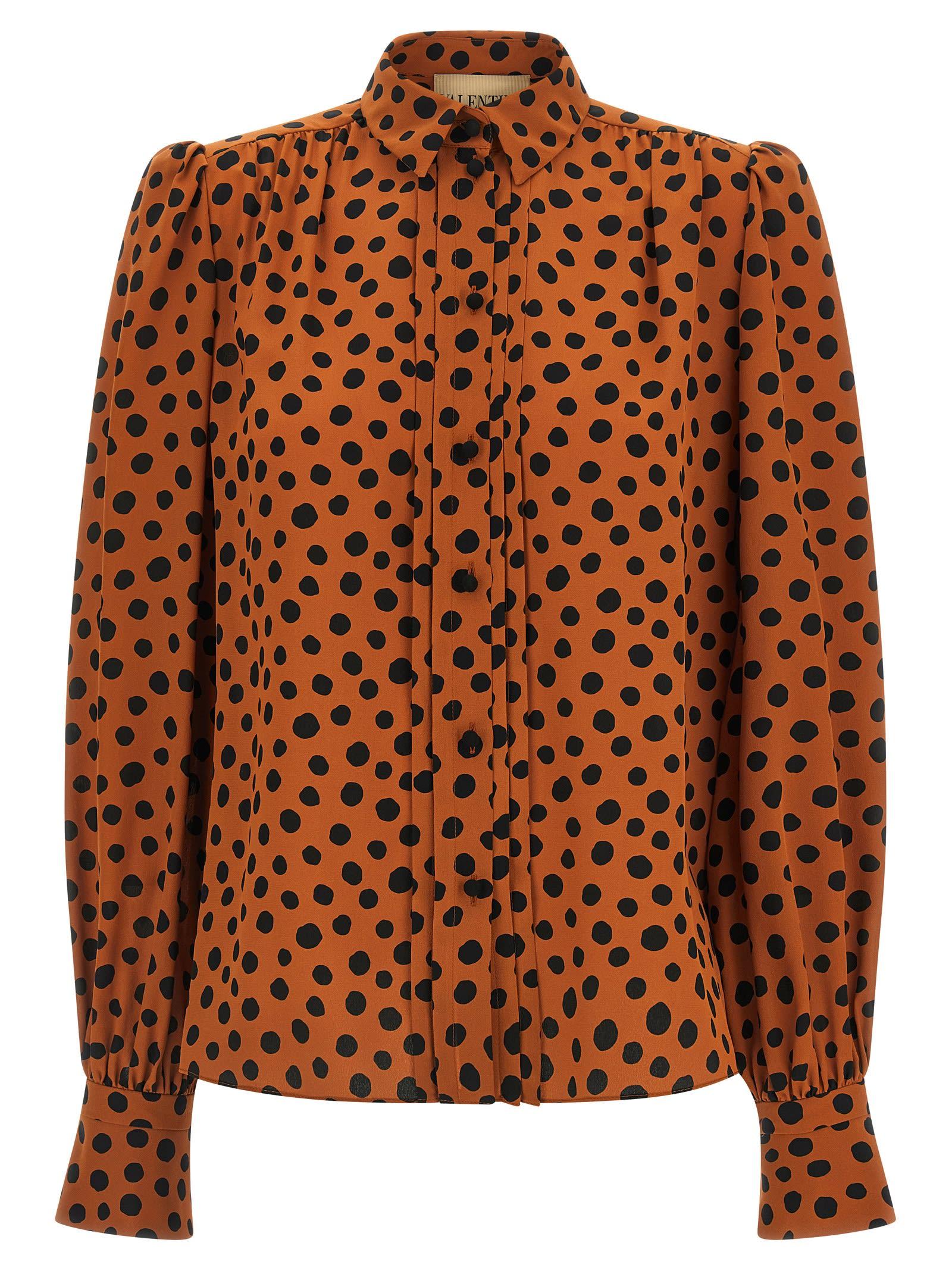 valentino garavani polka dot print shirt