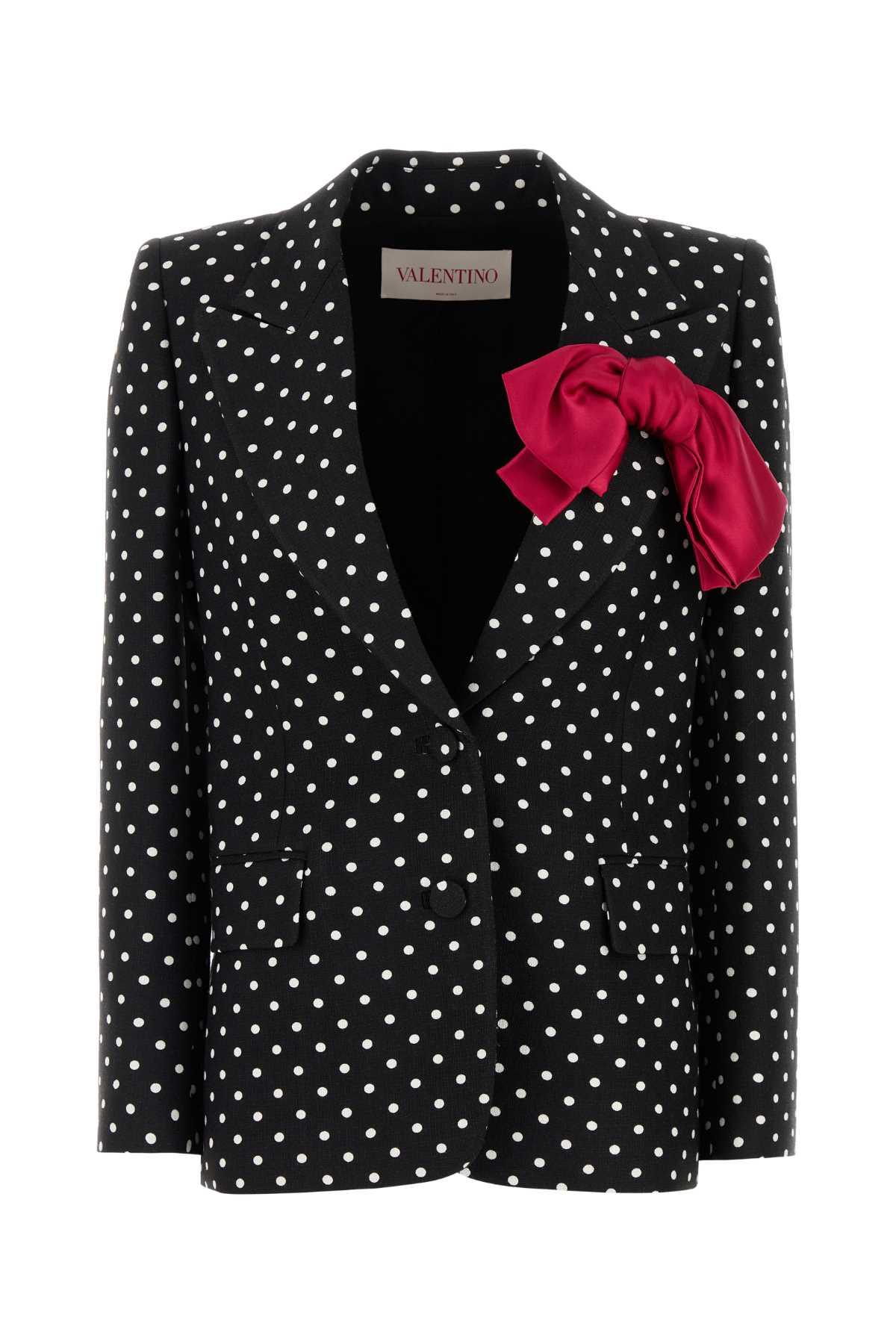 valentino garavani polka dot single-breasted blazer