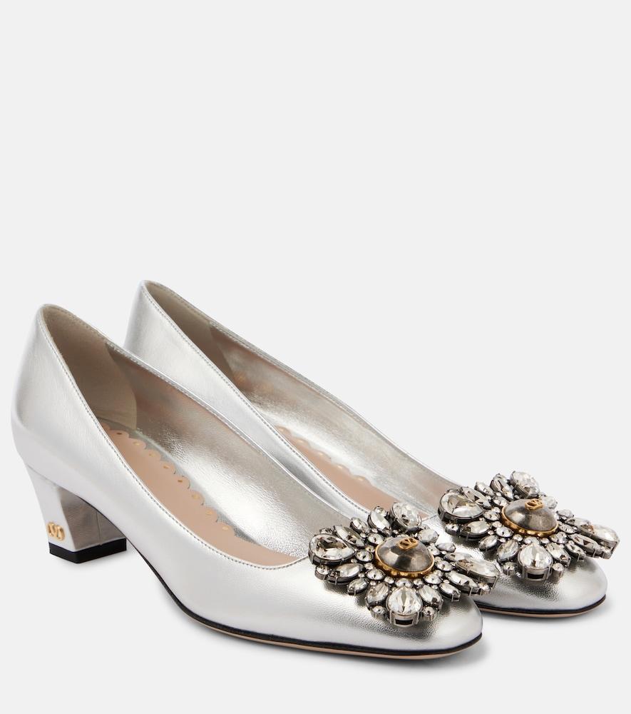valentino garavani preshoes 45 metallic leather pumps