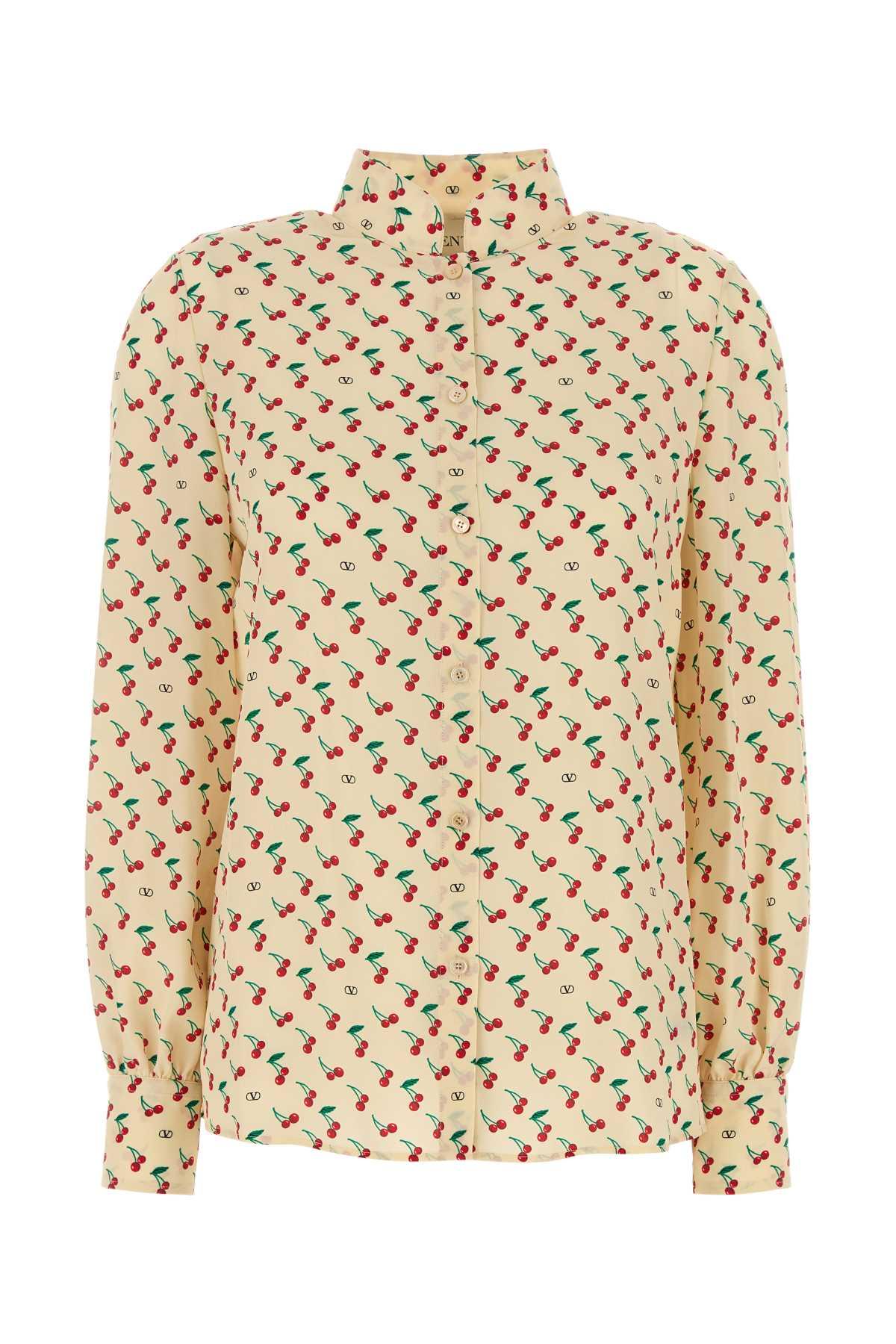 valentino garavani printed crepe shirt