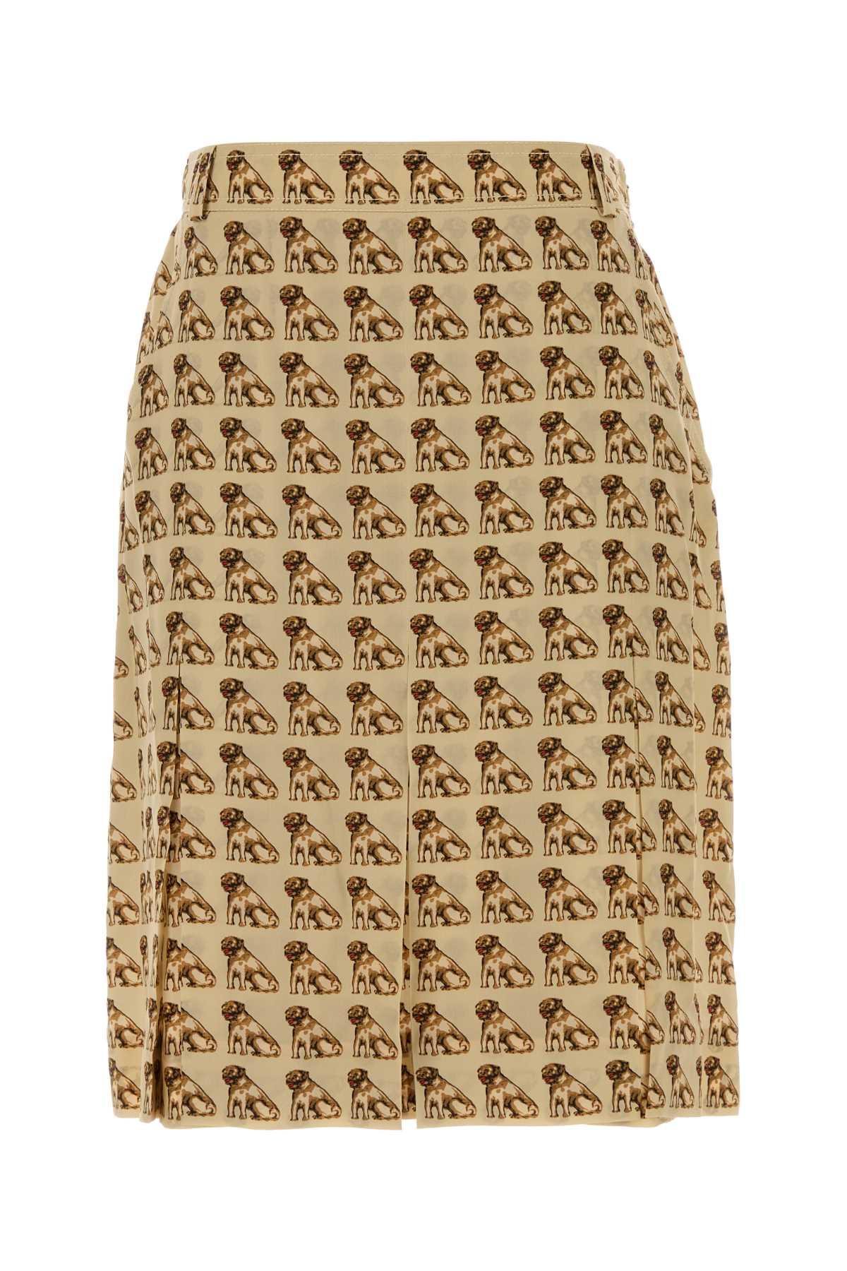 valentino garavani printed crepe skirt