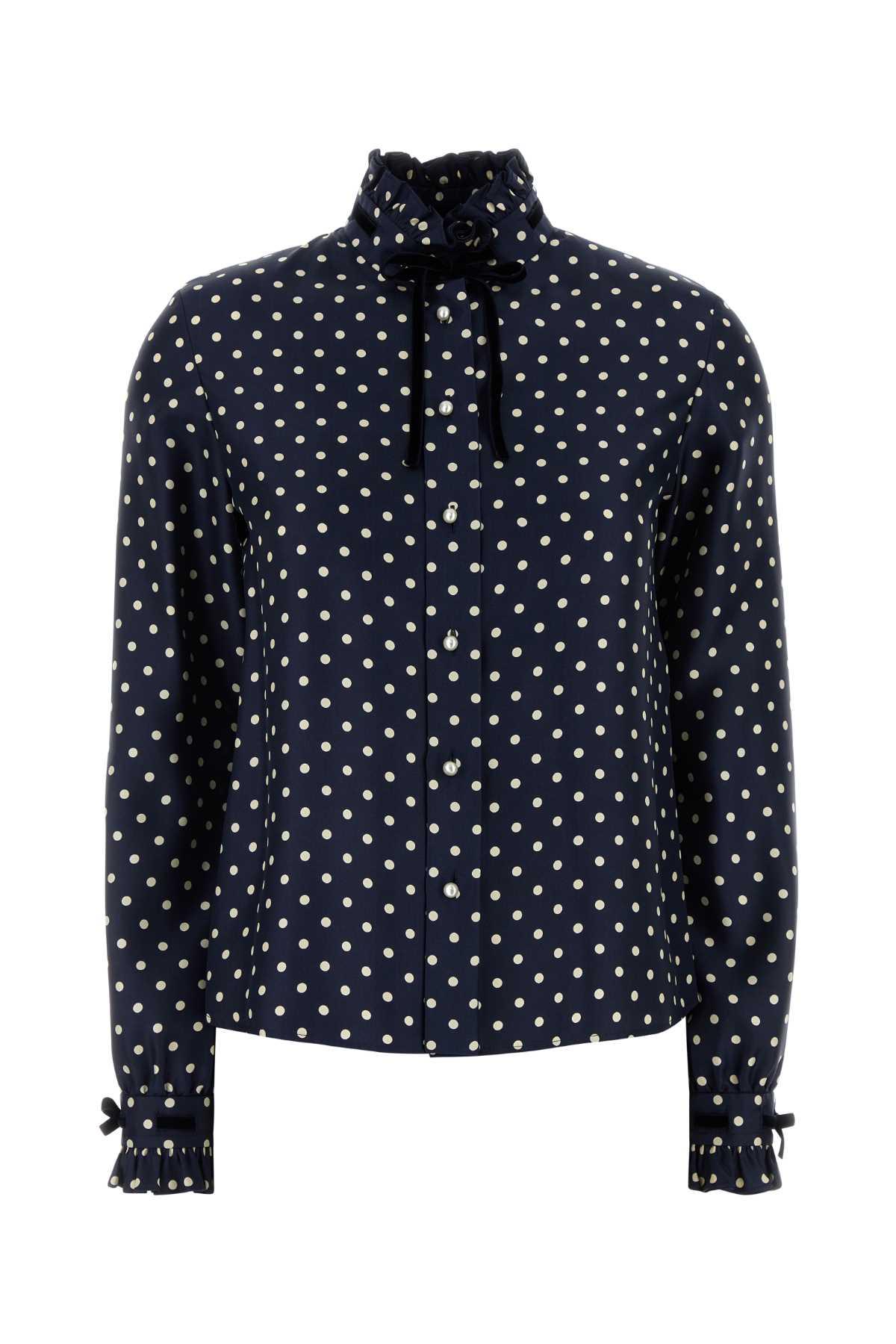 valentino garavani printed satin shirt