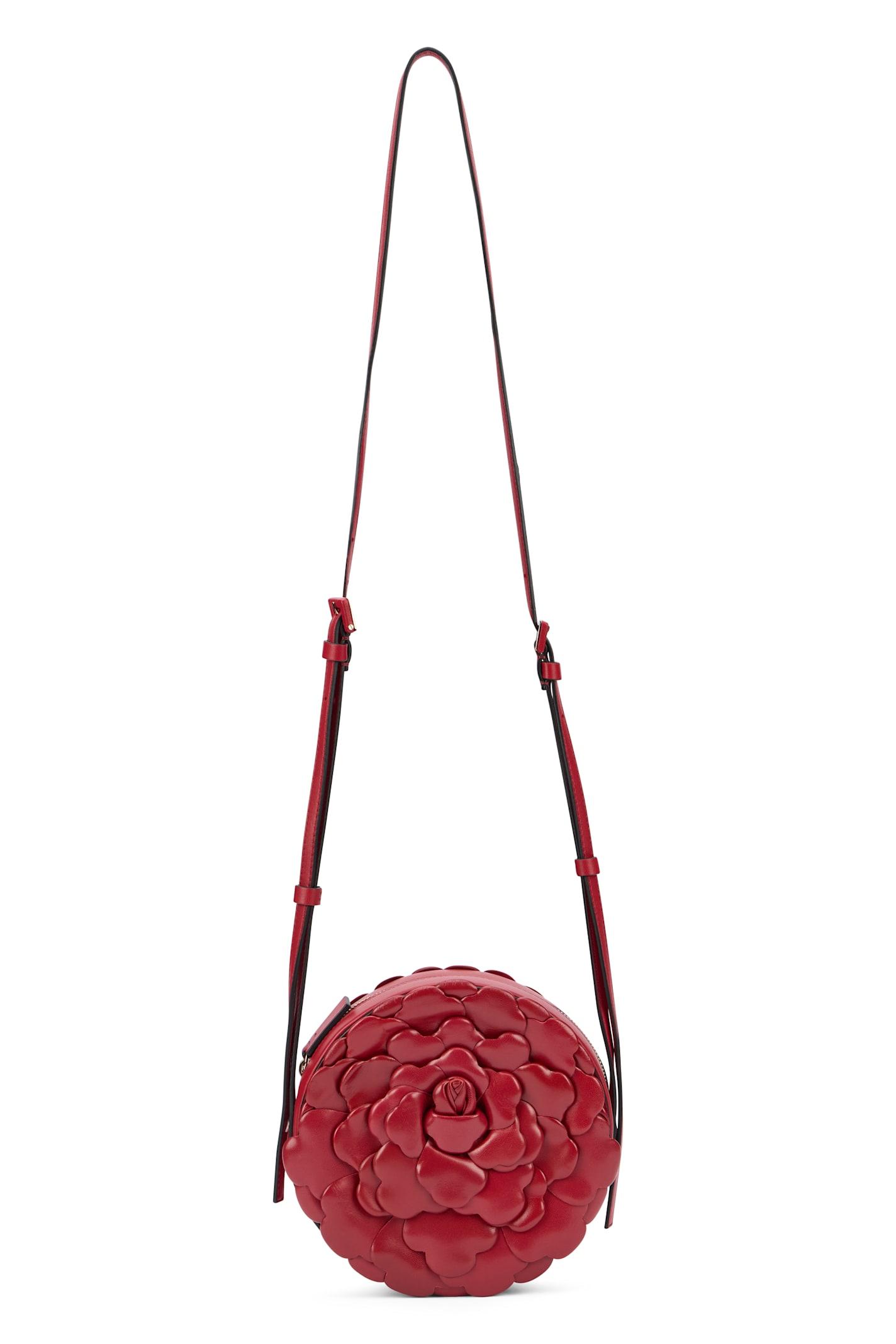 valentino garavani red elegant round shoulder bag