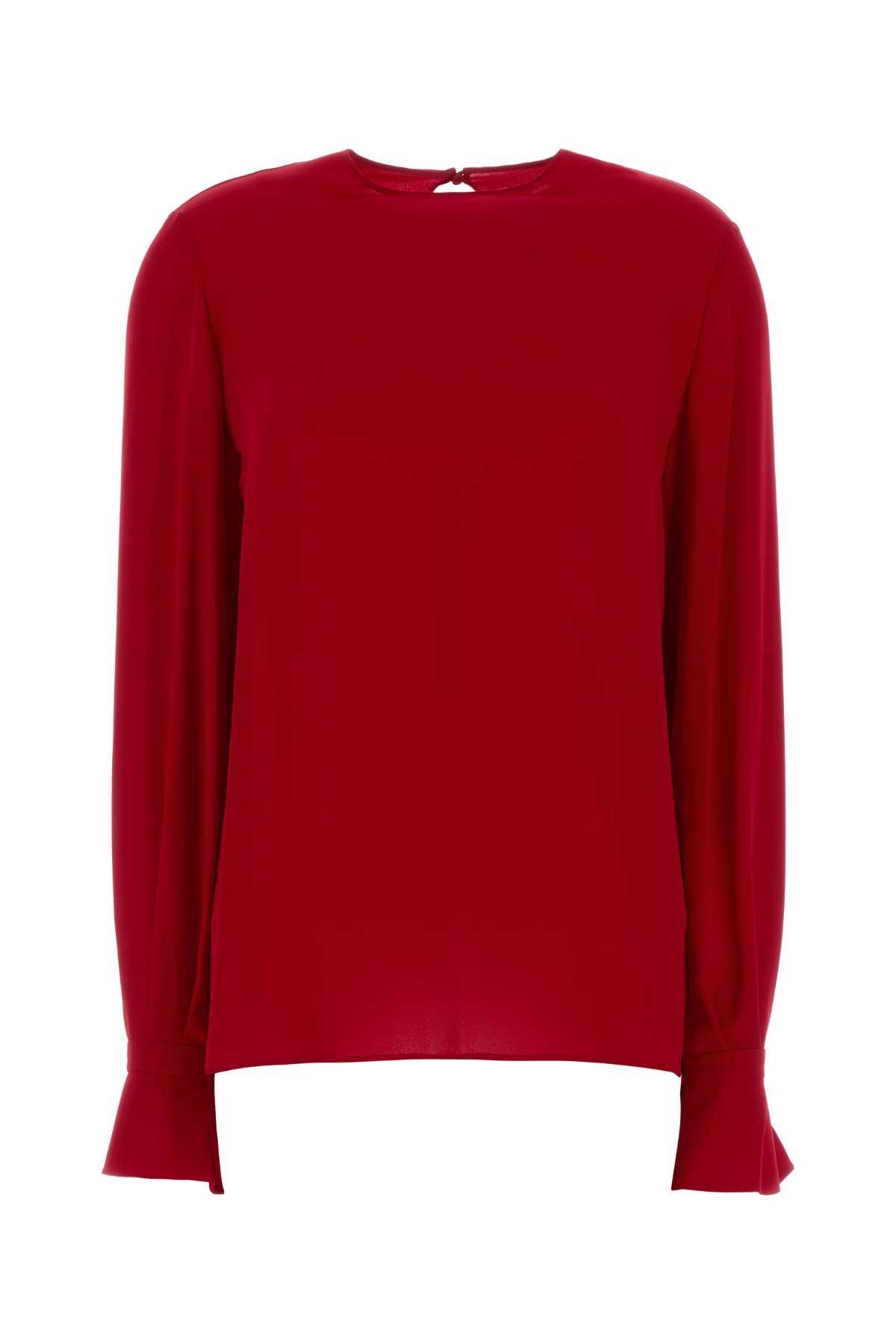 valentino garavani red georgette blouse