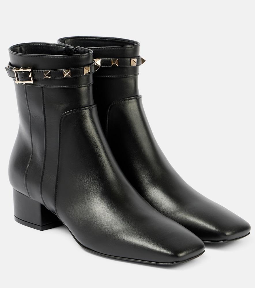valentino garavani rockstud 40 leather ankle boots