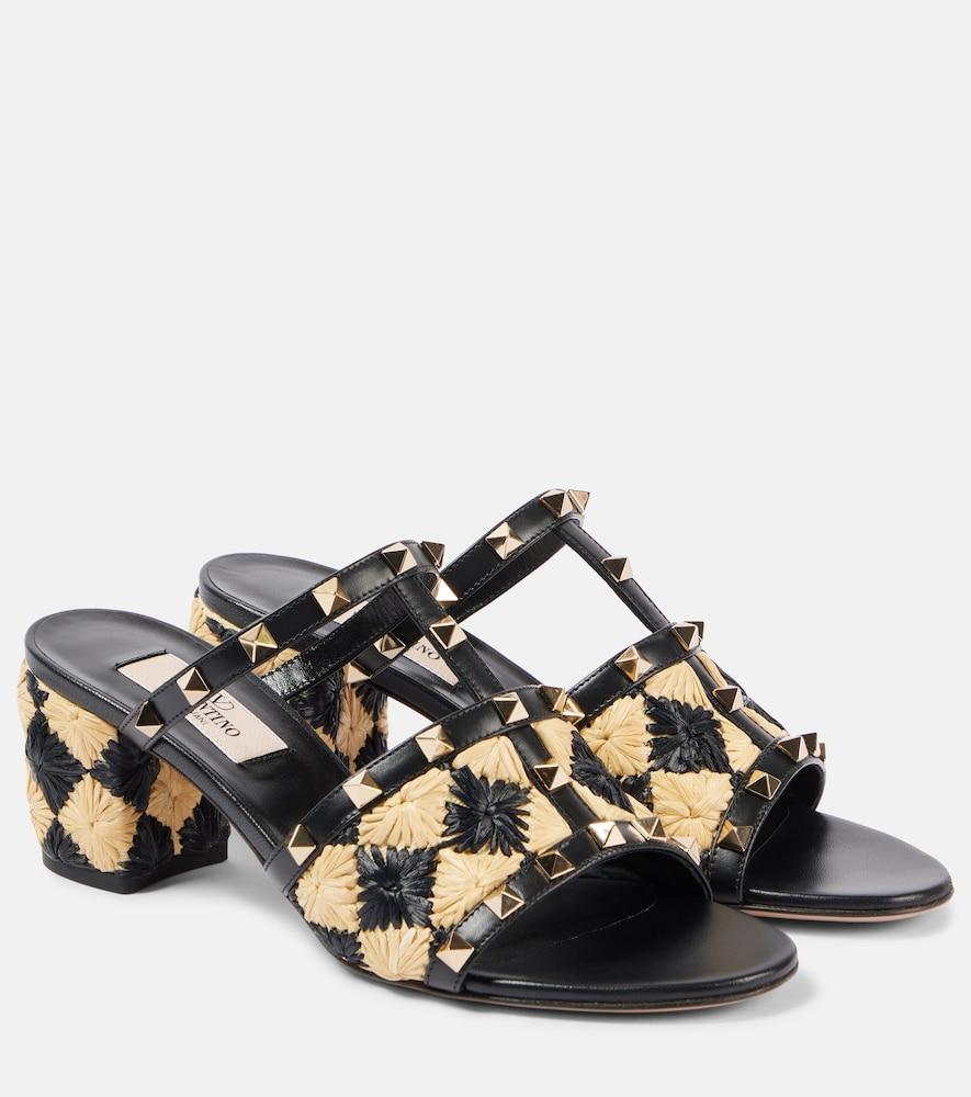 valentino garavani rockstud 60 raffia