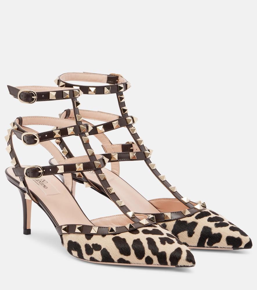 valentino garavani rockstud 65 calf hair pumps