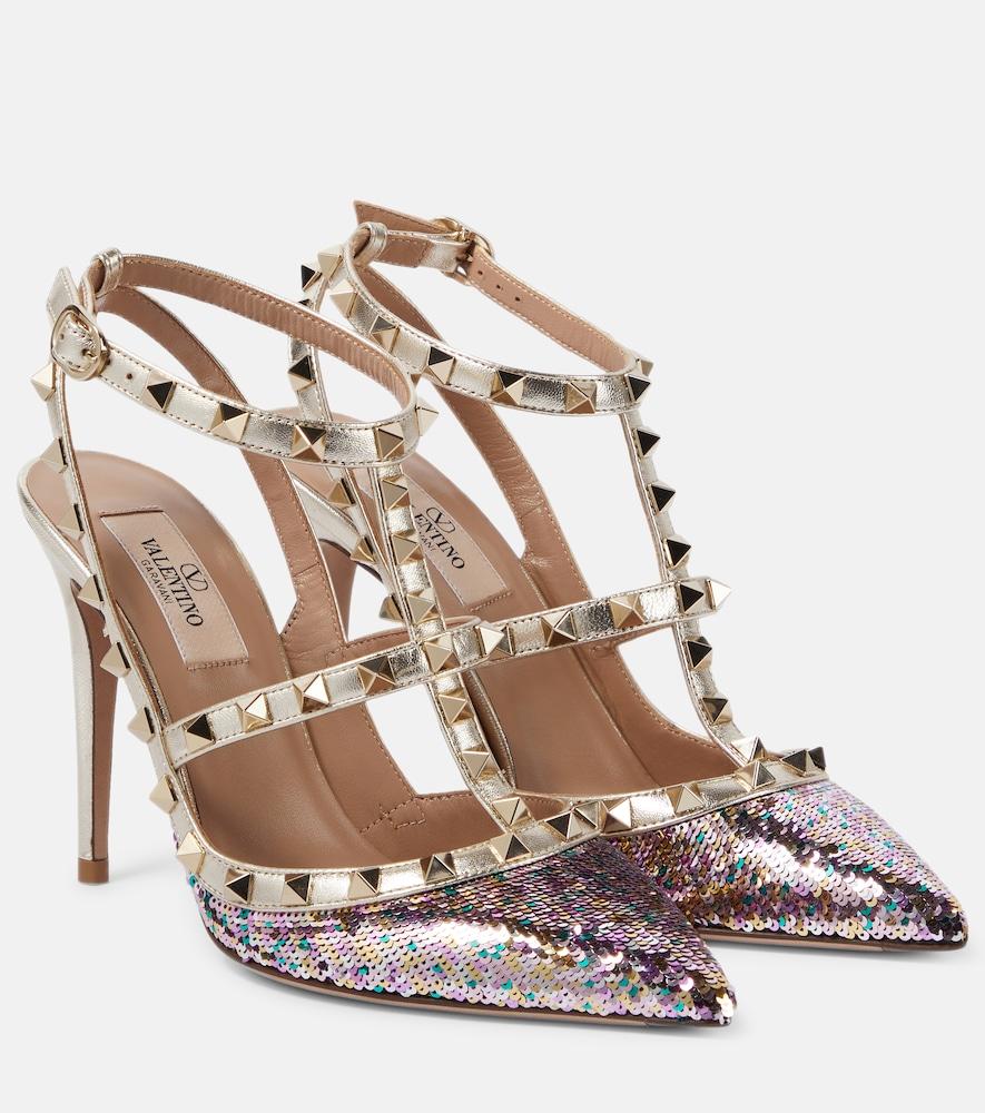 valentino garavani rockstud embellished pumps