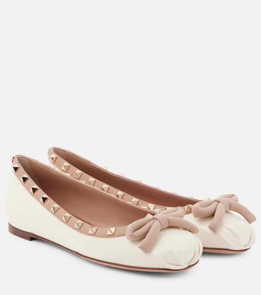 valentino garavani rockstud leather ballet flats