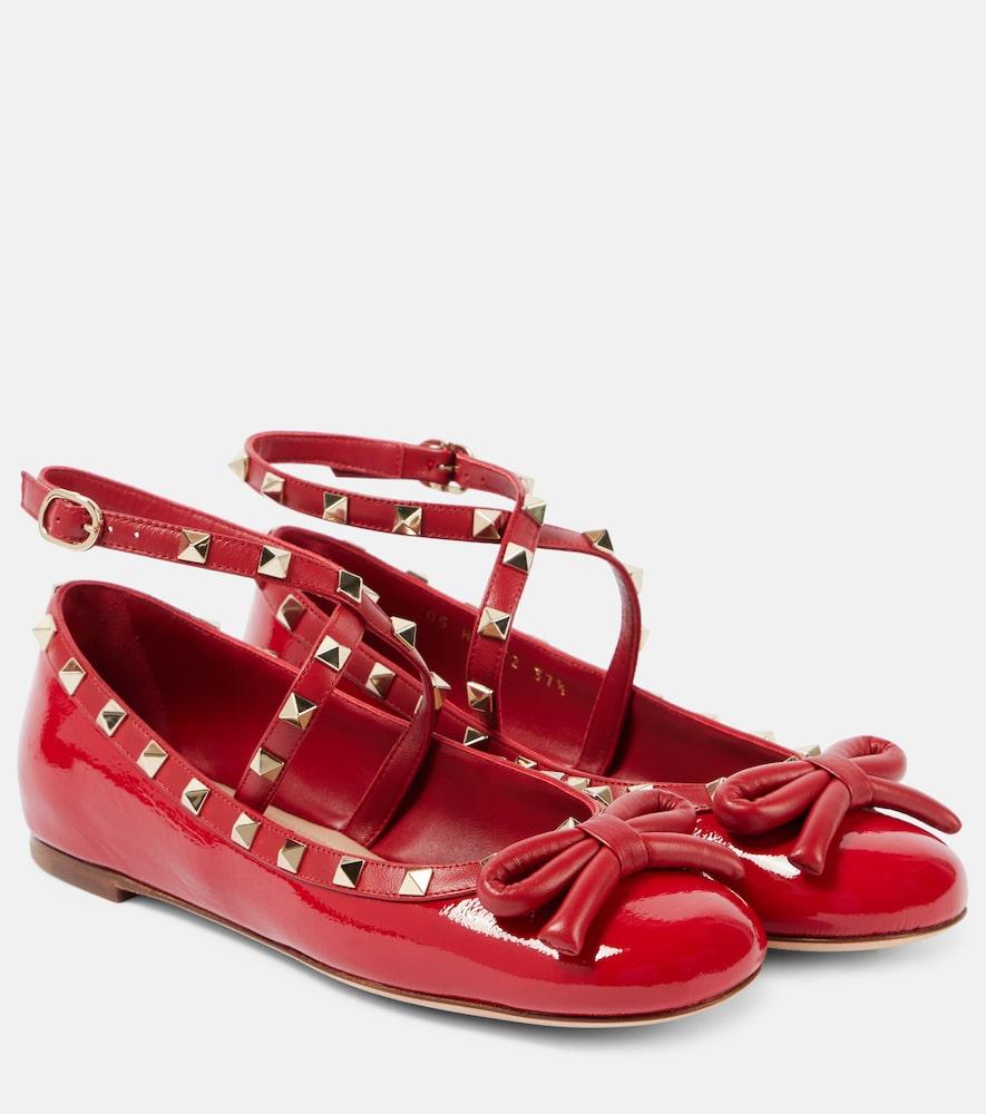 valentino garavani rockstud leather ballet flats