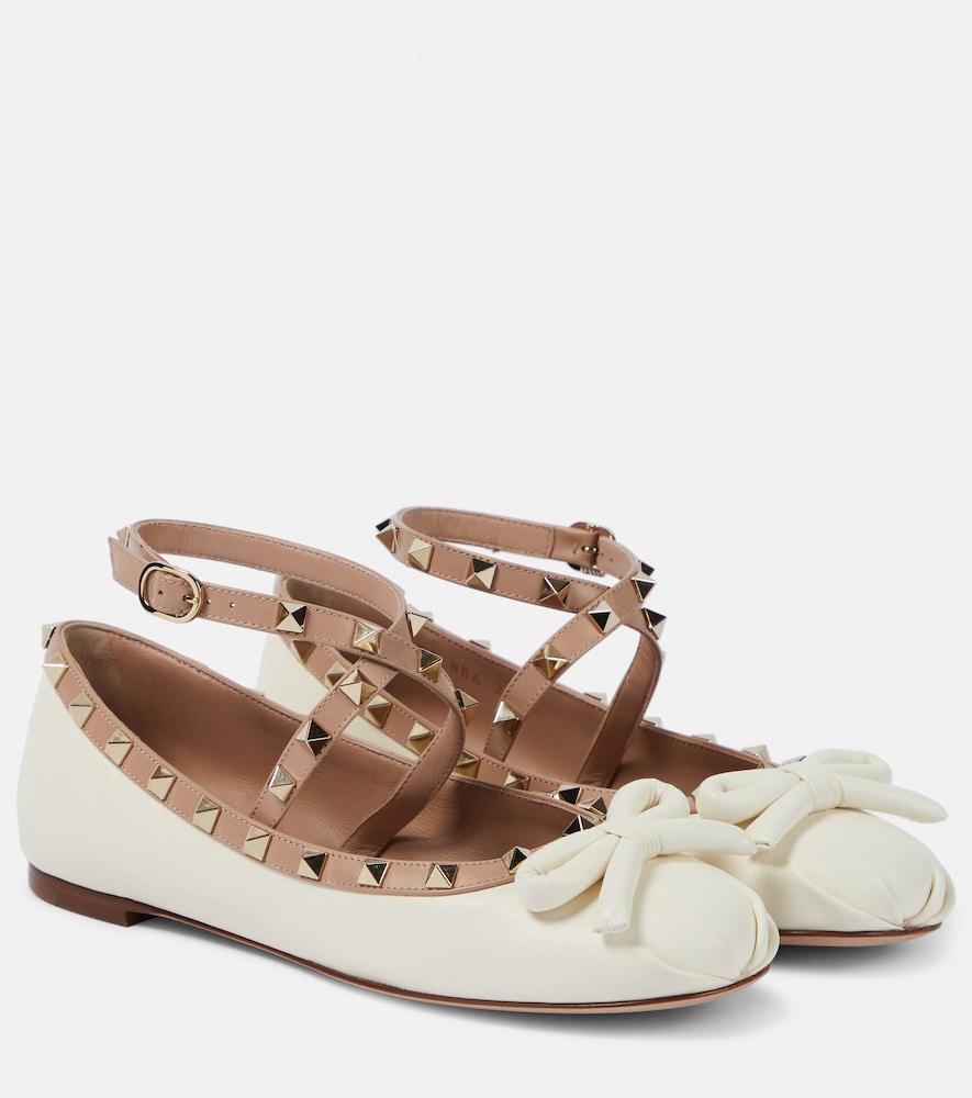 valentino garavani rockstud leather ballet flats
