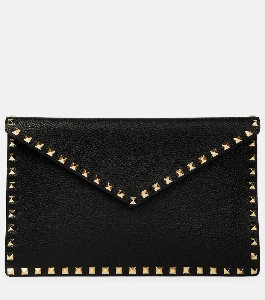valentino garavani rockstud leather clutch