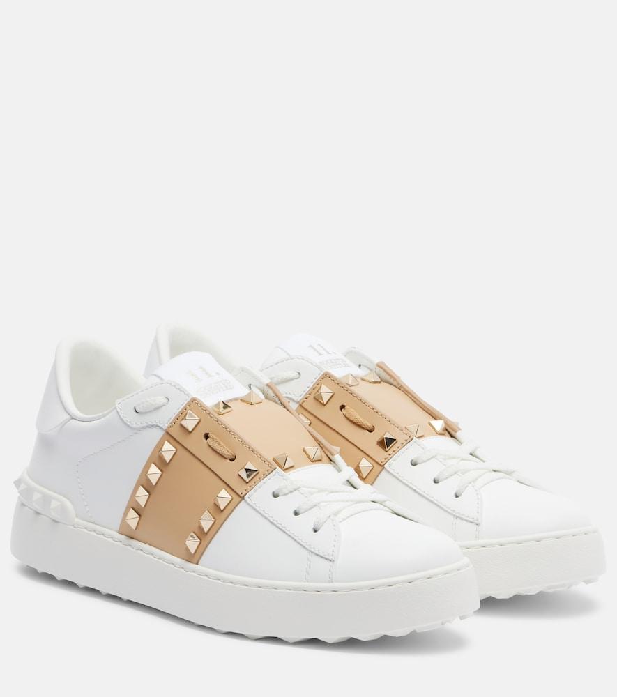 valentino garavani rockstud leather sneakers