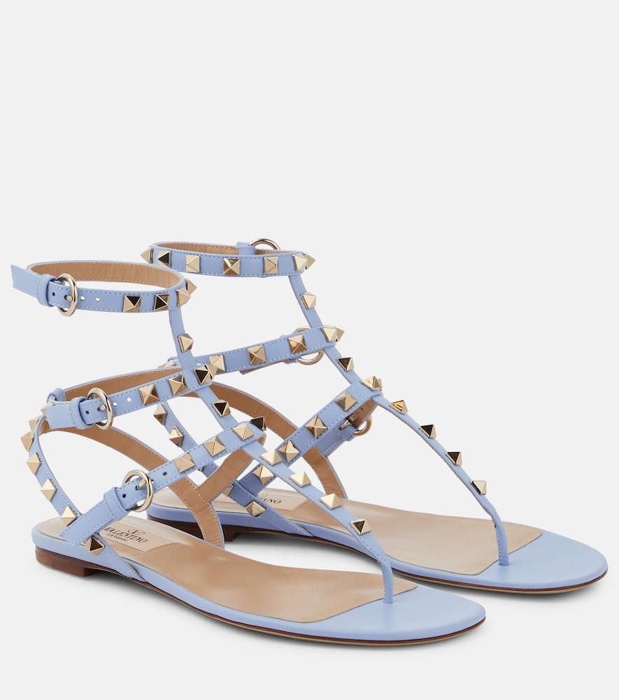 valentino garavani rockstud leather thong sandals
