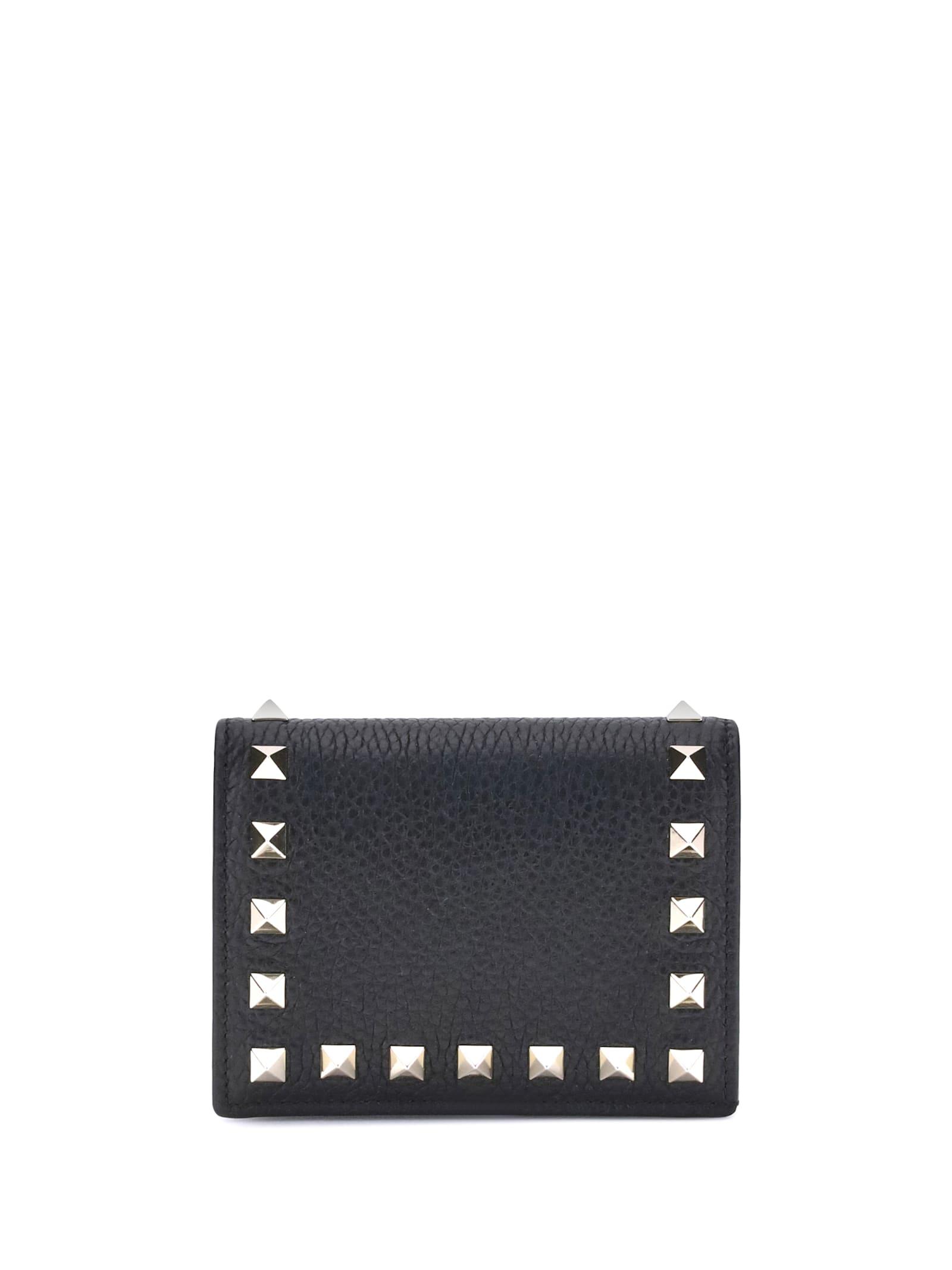 valentino garavani rockstud leather wallet