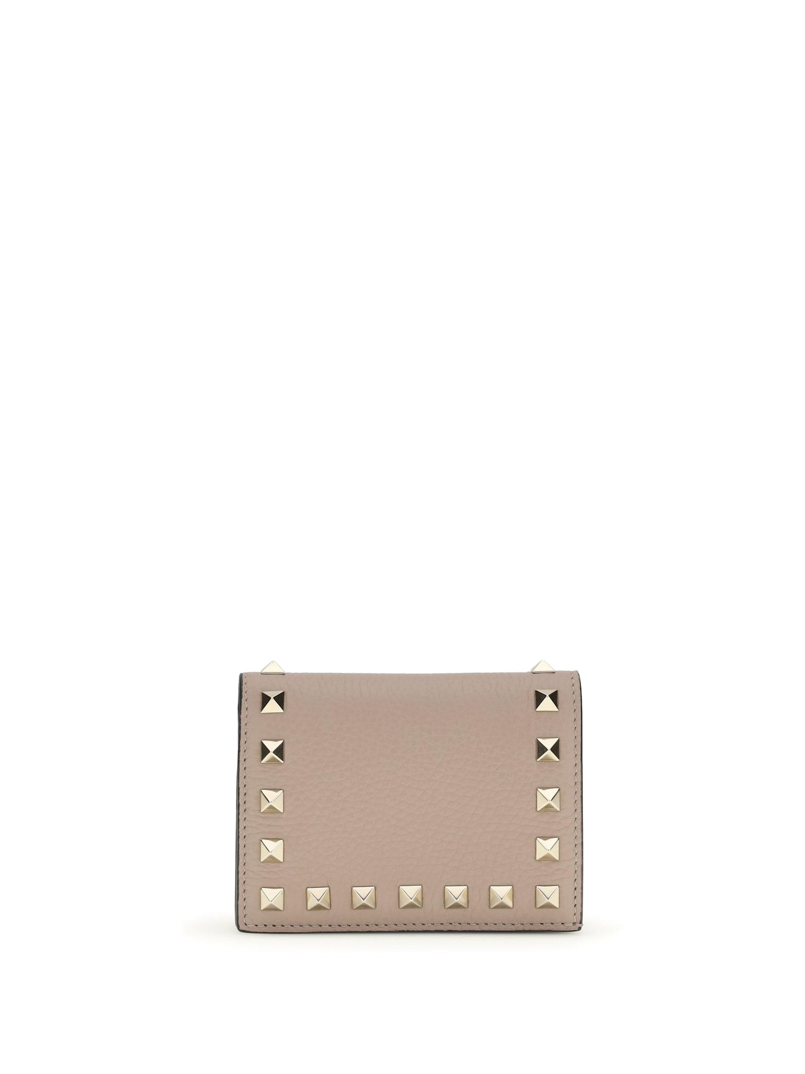 valentino garavani rockstud leather wallet