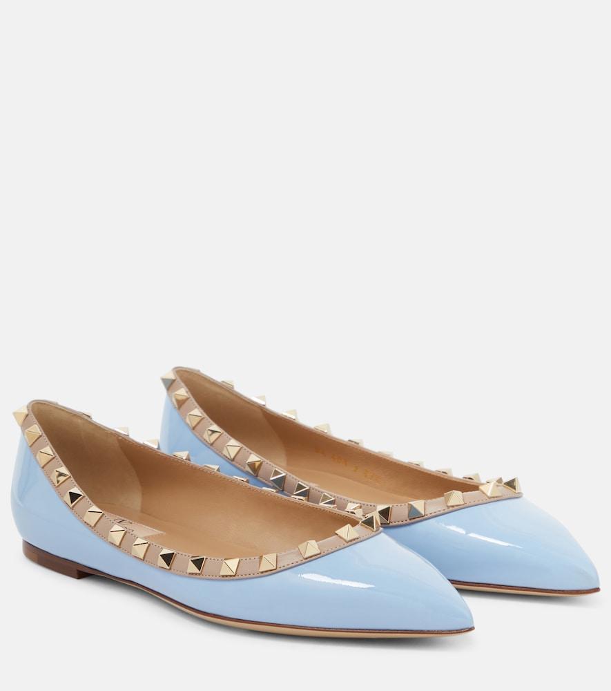 valentino garavani rockstud patent leather ballet flats